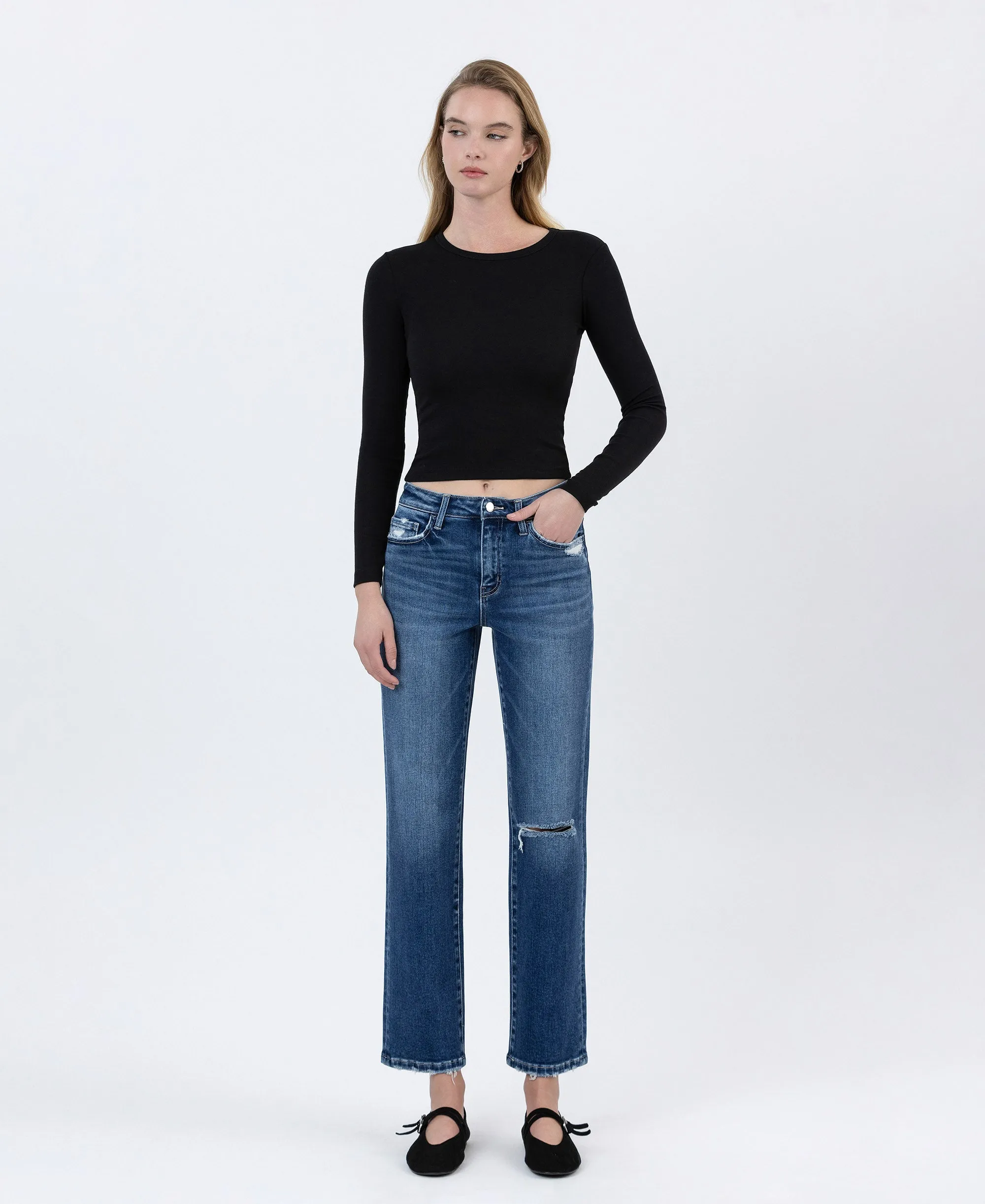 Accumulate - High Rise Ankle Straight Jeans
