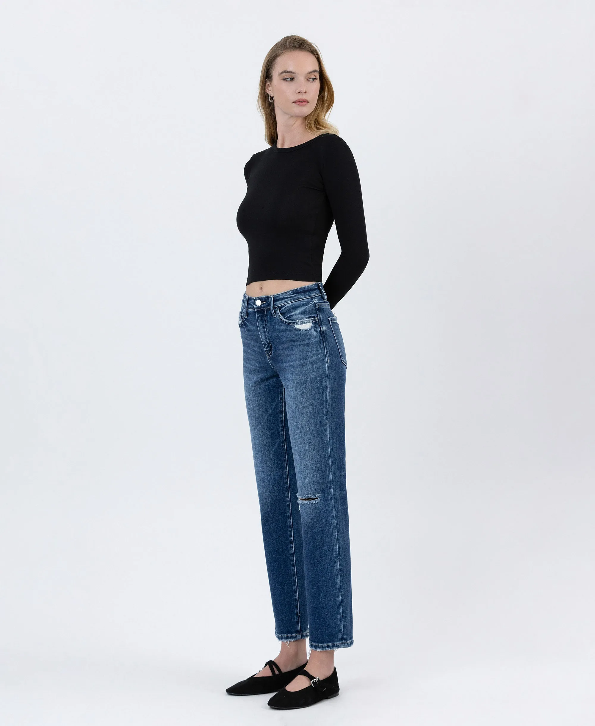 Accumulate - High Rise Ankle Straight Jeans