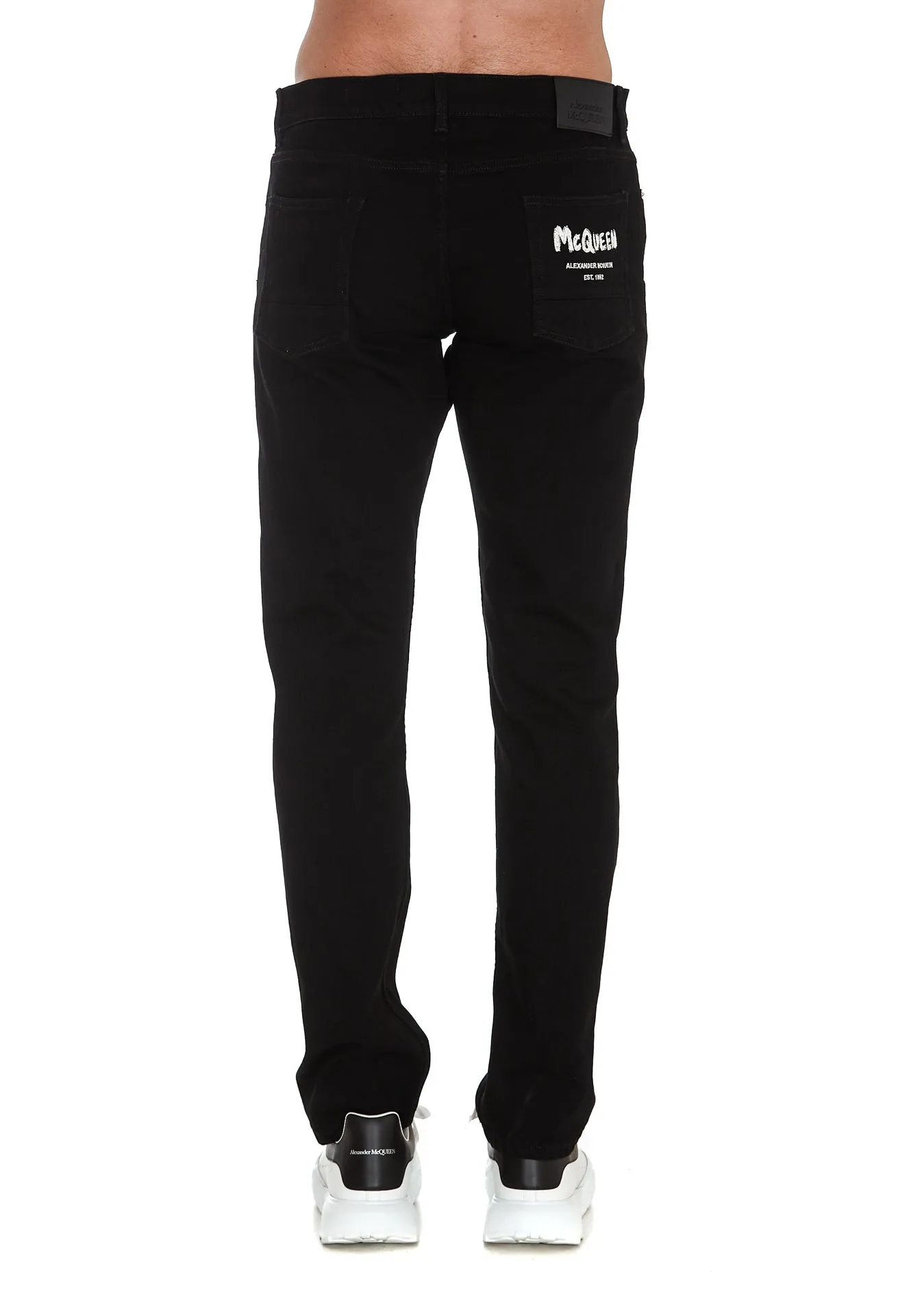 Alexander McQueen Graffiti Logo Straight-Leg Jeans