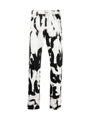 Alexander McQueen Printed High-Rise Pants