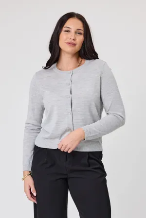 Alpine by Shine On Quebec Rib Detail Cardigan Grey Marl