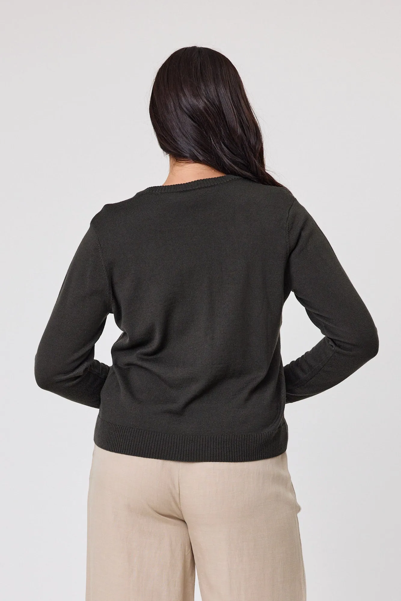 Alpine by Shine On Quebec Rib Detail Cardigan Olive