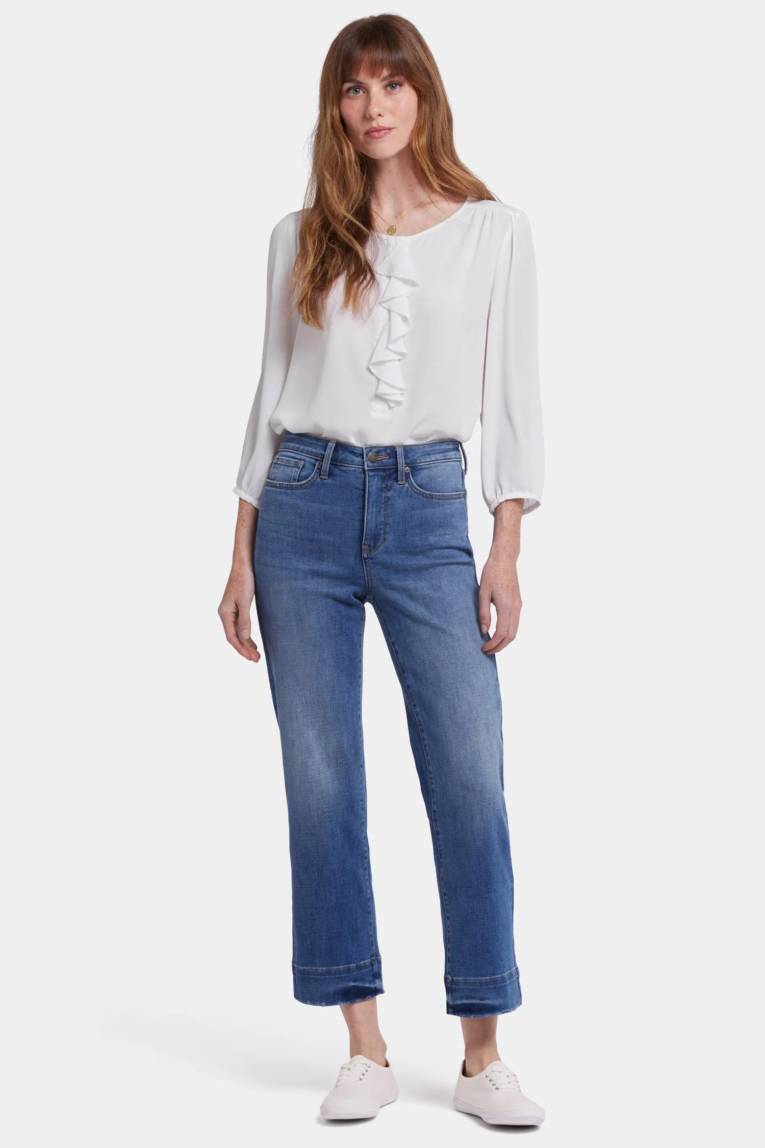 Bailey Relaxed Straight Ankle Jeans - Bilbao Crest