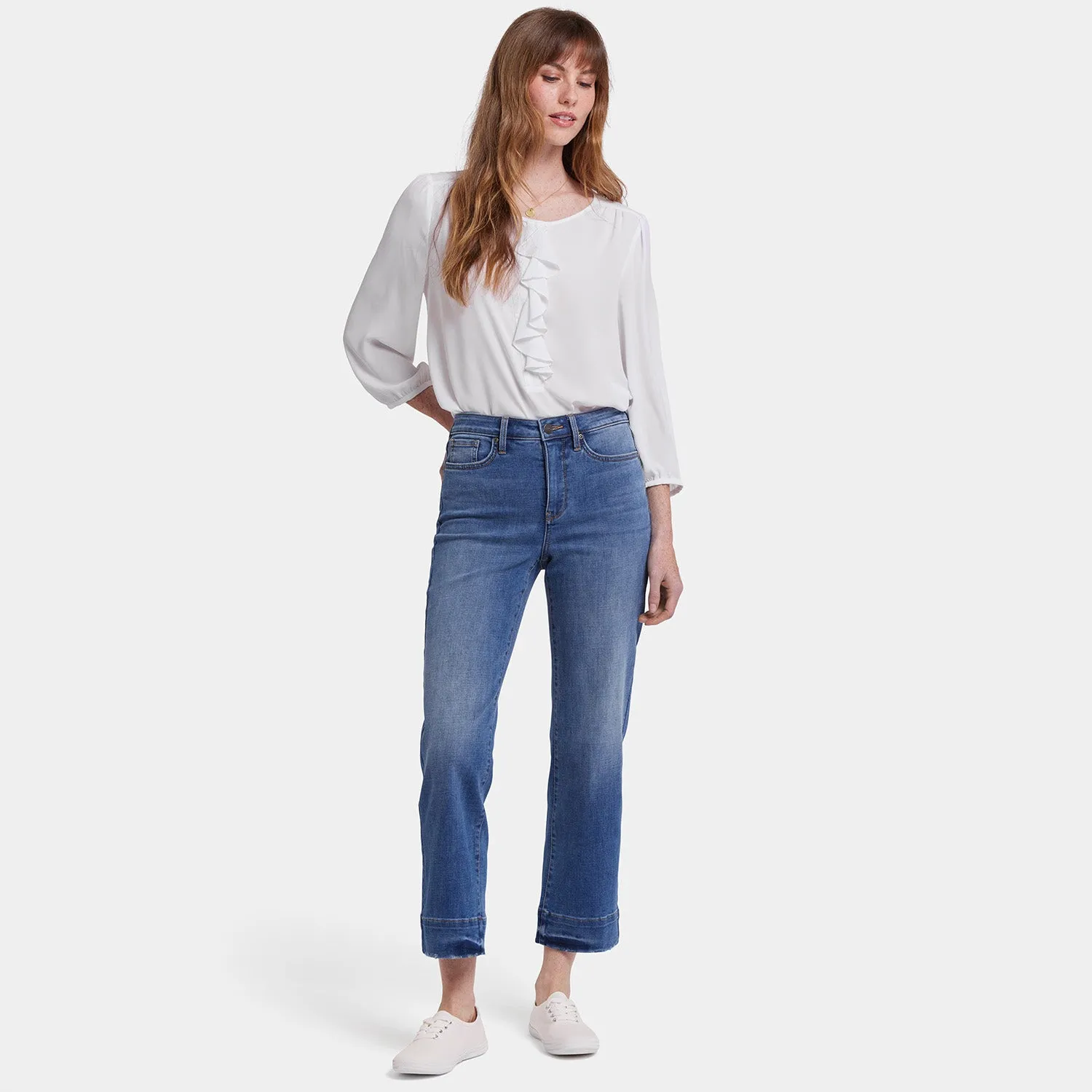 Bailey Relaxed Straight Ankle Jeans - Bilbao Crest