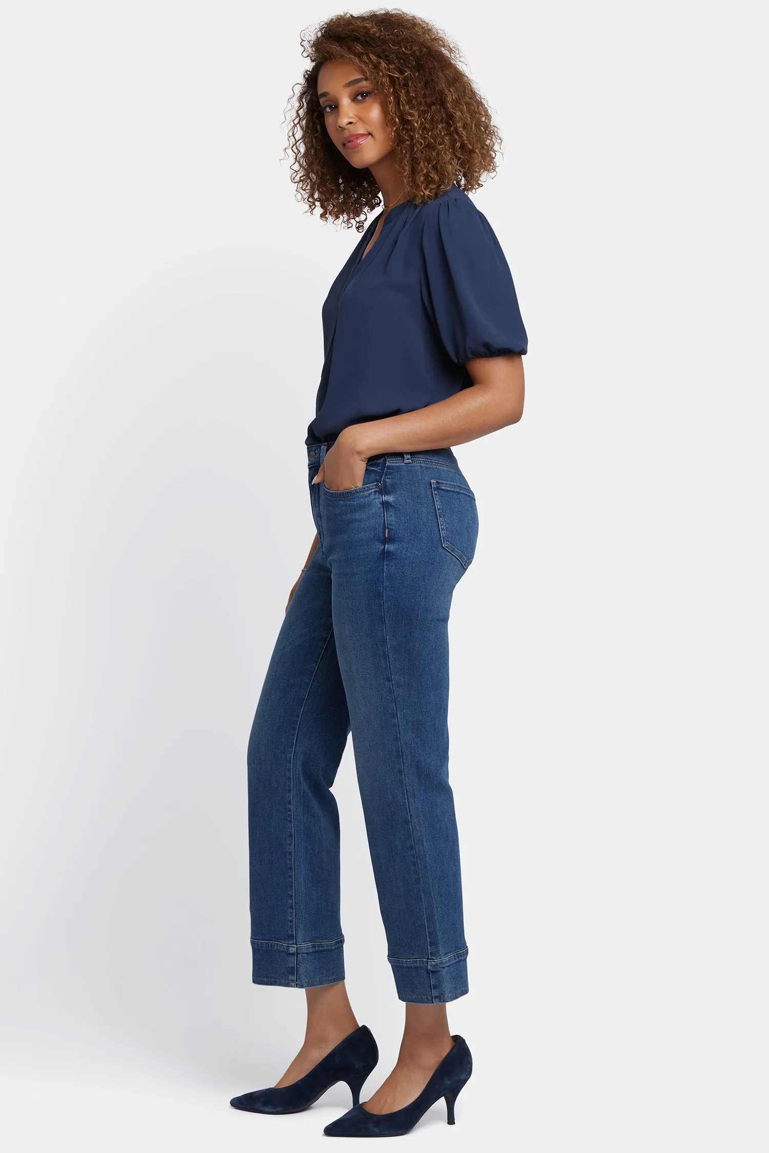 Bailey Relaxed Straight Ankle Jeans - Rio Rapids
