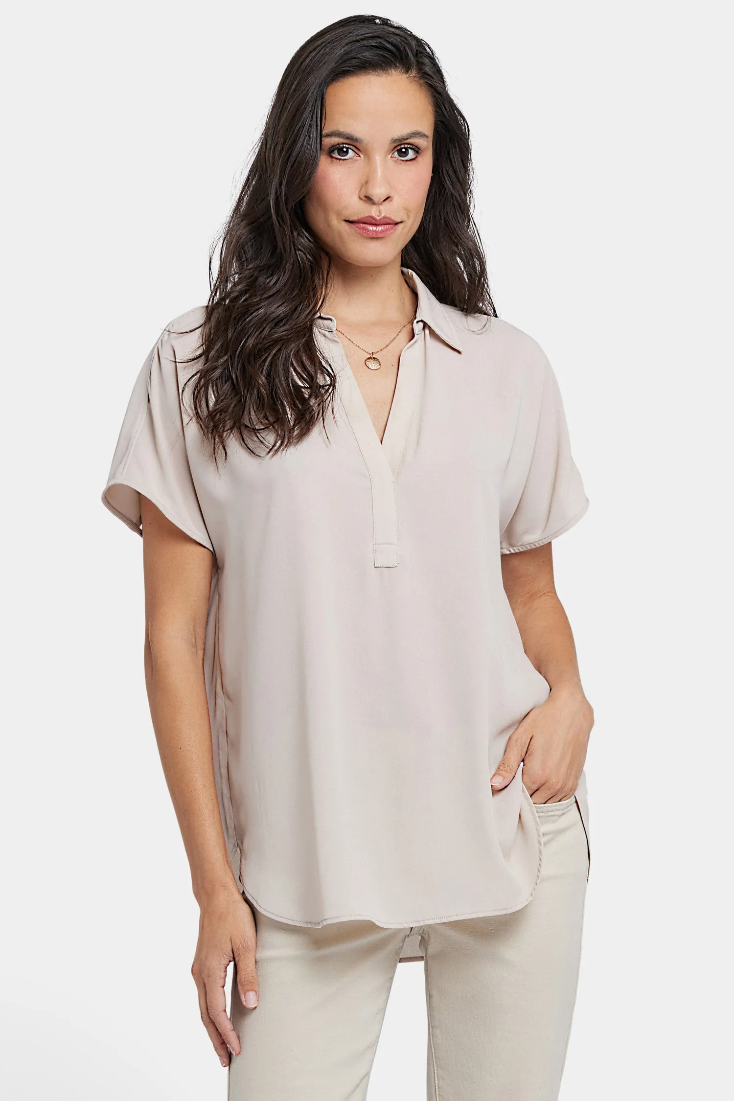 Becky Short Sleeved Blouse - Feather