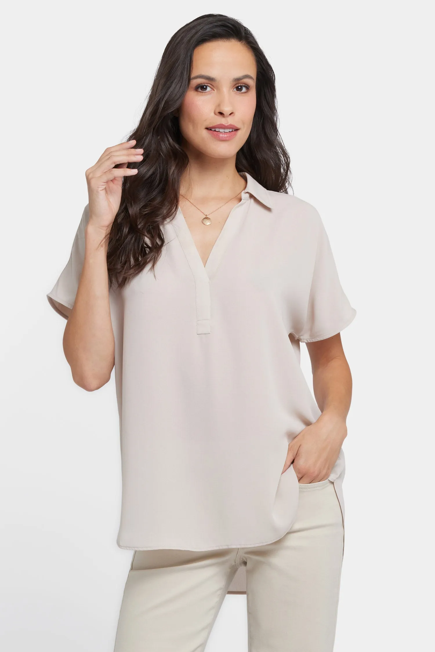 Becky Short Sleeved Blouse - Feather