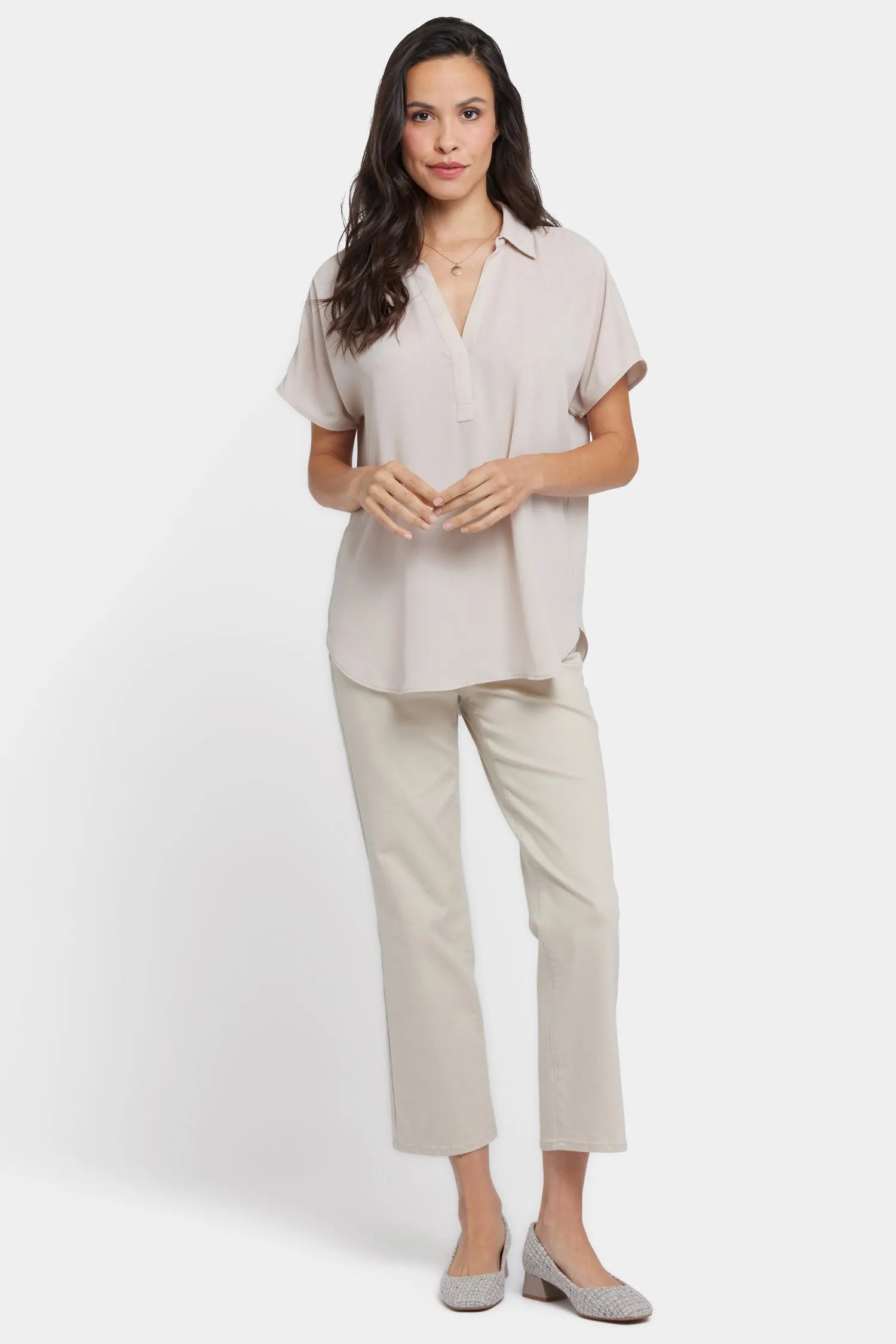 Becky Short Sleeved Blouse - Feather
