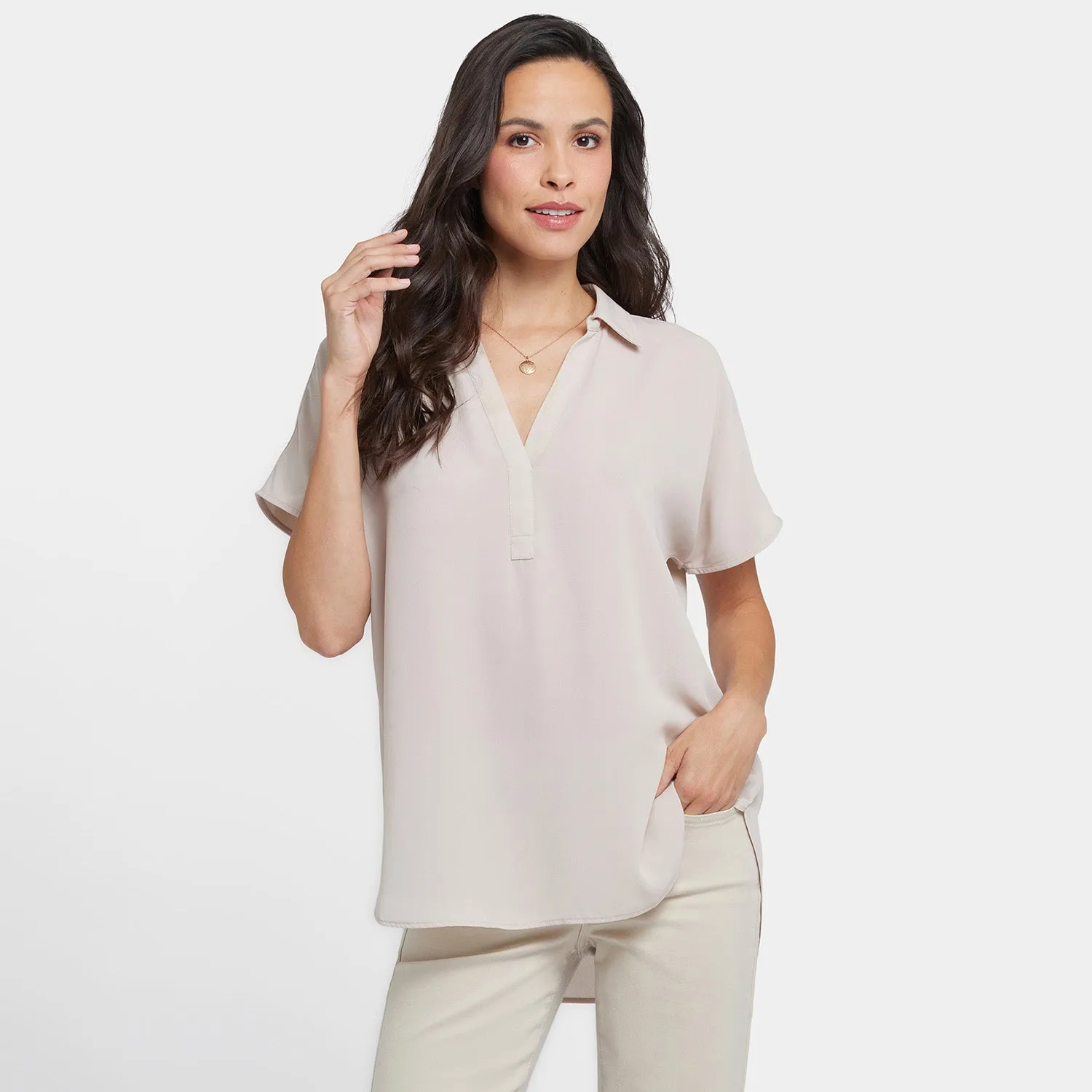 Becky Short Sleeved Blouse - Feather