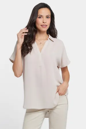 Becky Short Sleeved Blouse - Feather