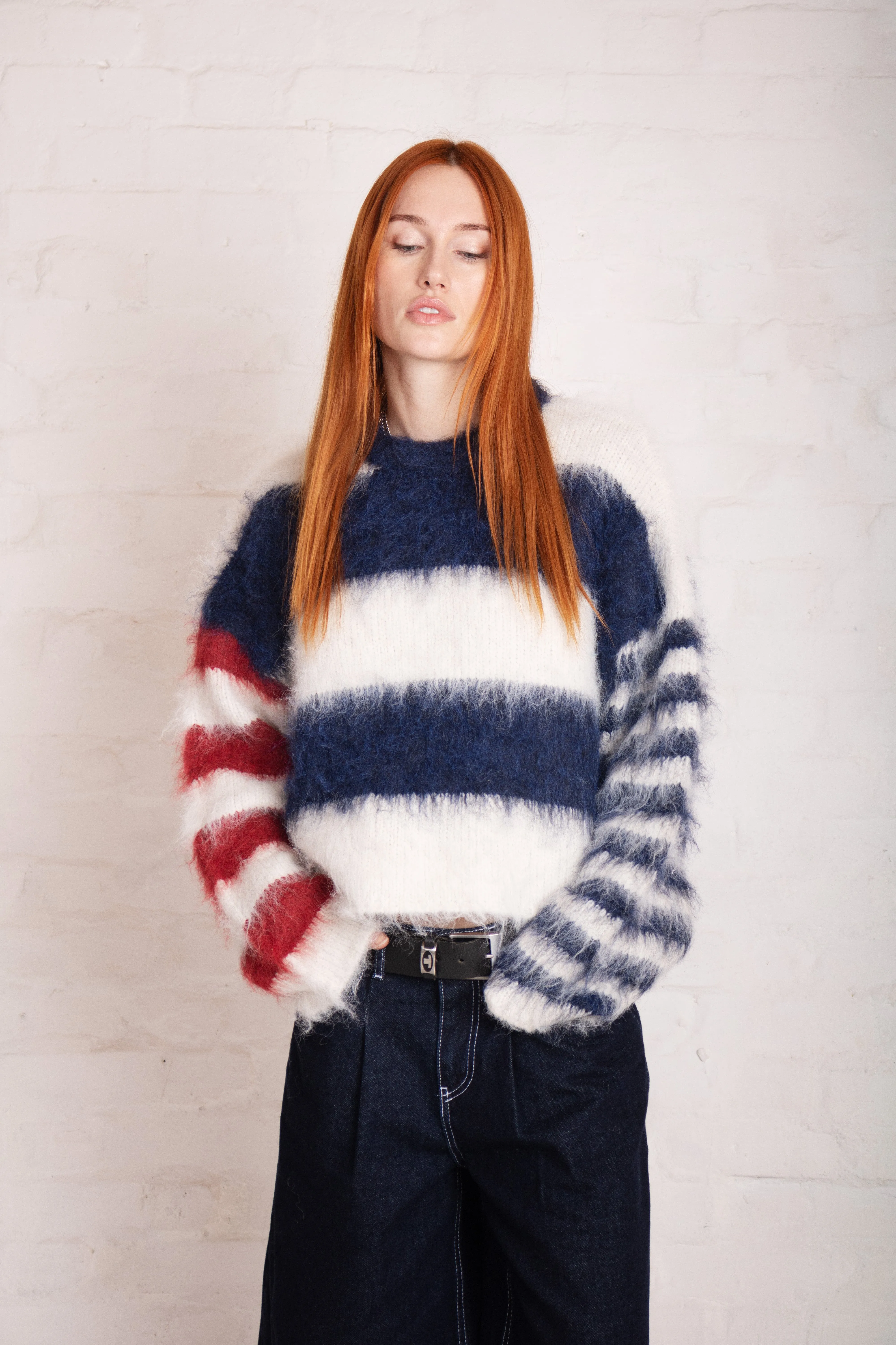 Buttermint Contrast Stripe Knit