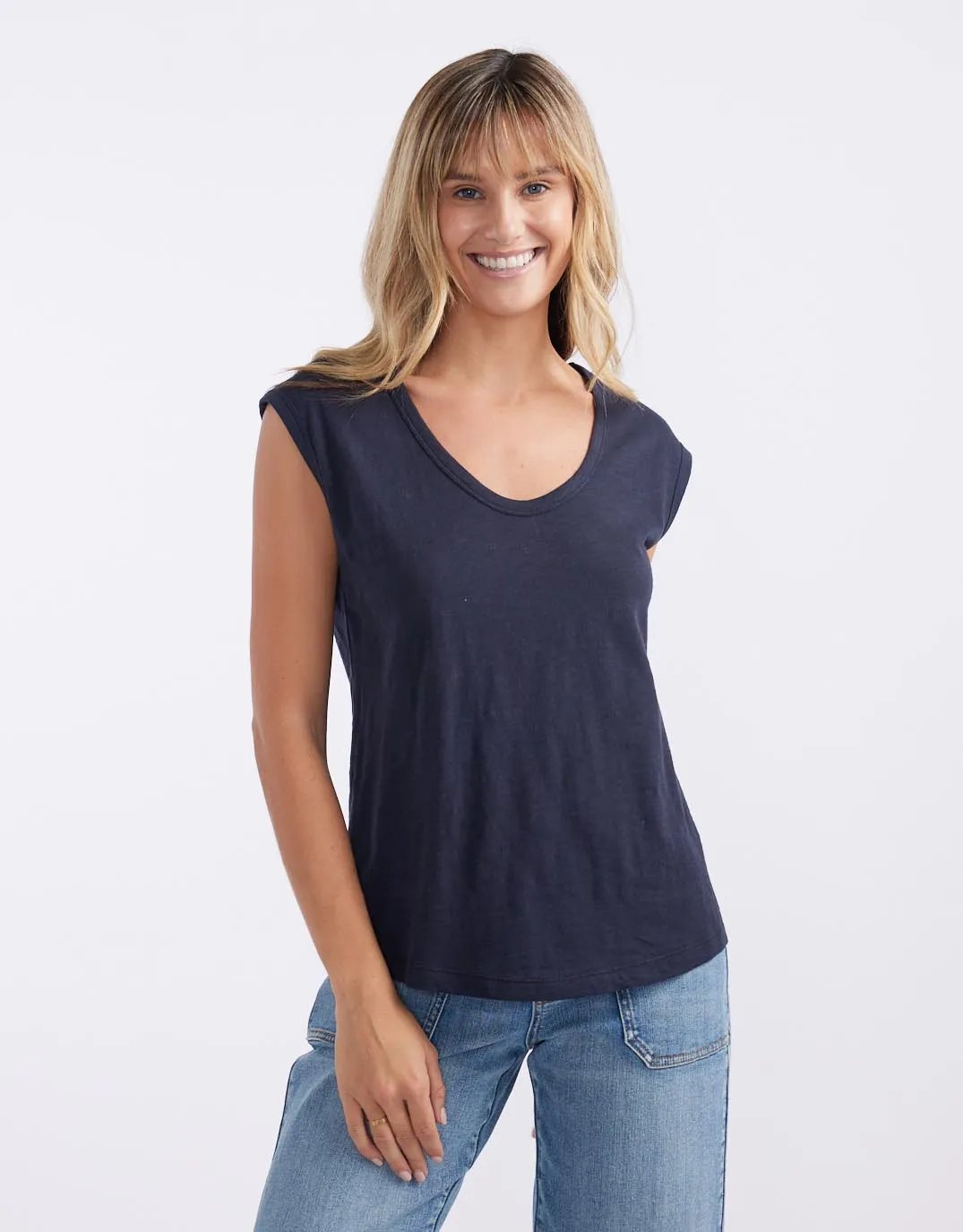 Cali Scoop Tank - Navy