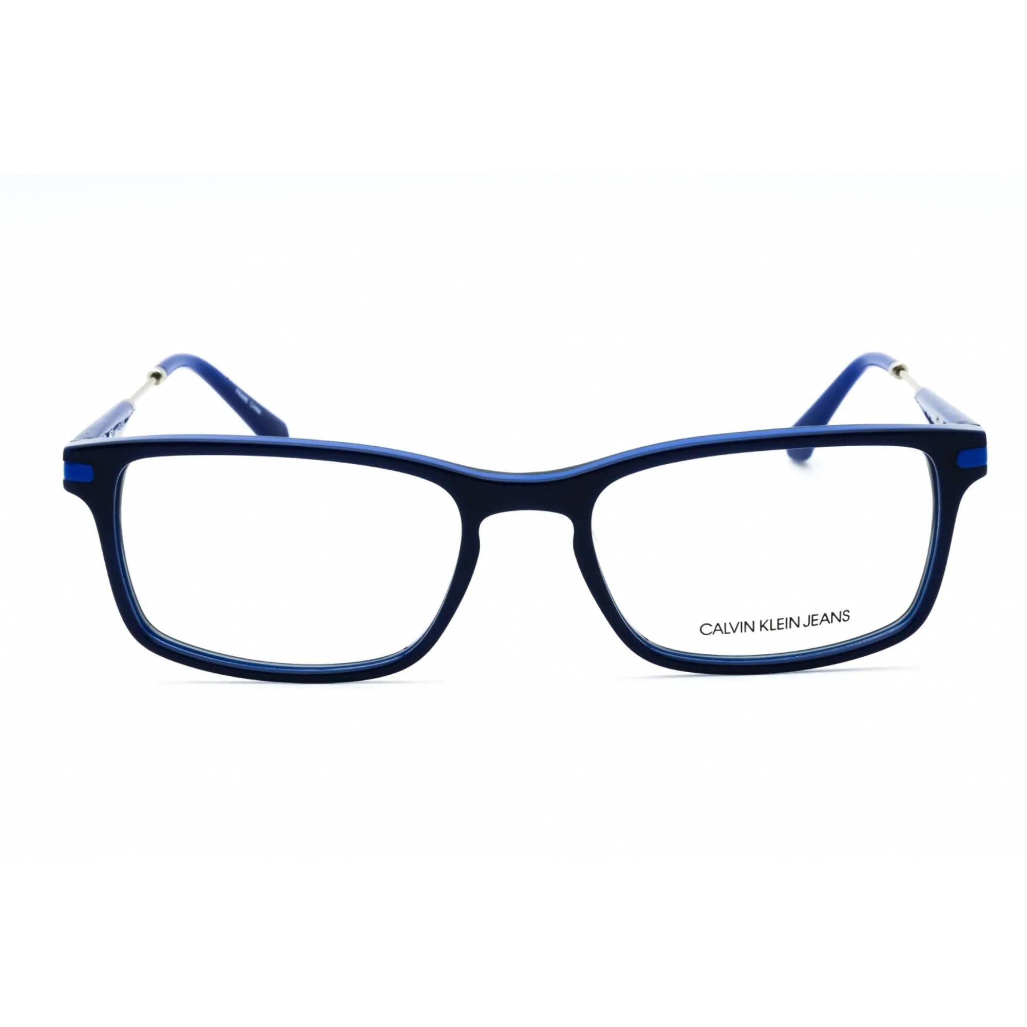 Calvin Klein Jeans Men's Eyeglasses - Navy/Cobalt Rectangular Frame | CKJ18707 407