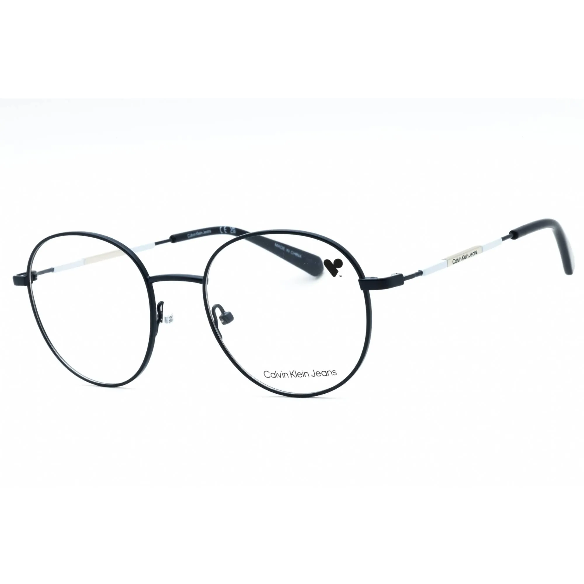 Calvin Klein Jeans Unisex Eyeglasses - Navy Metal Full Rim Round Frame | CKJ22205 405