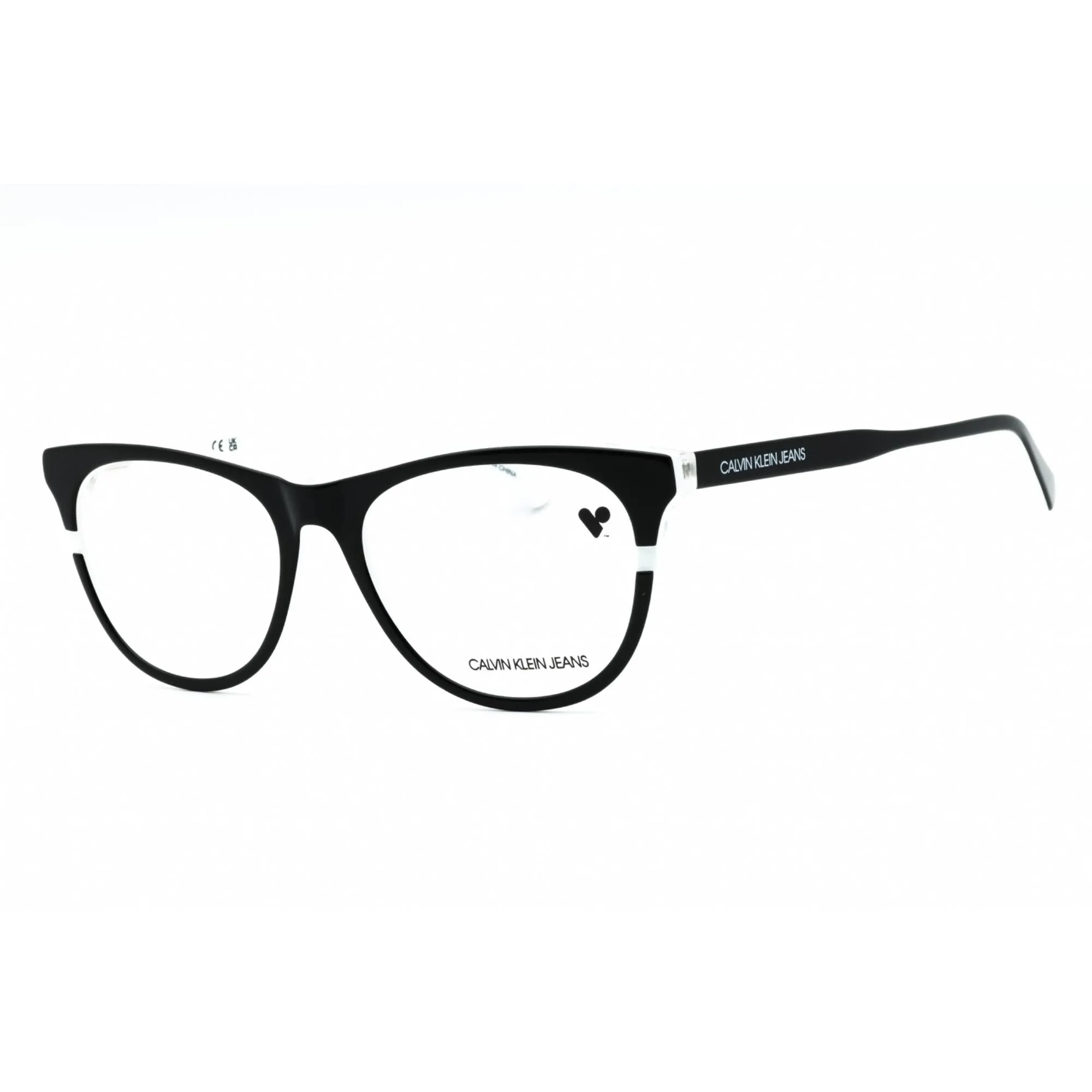 Calvin Klein Jeans Women's Eyeglasses - Black/White Full Rim Cat Eye | CKJ20641 073