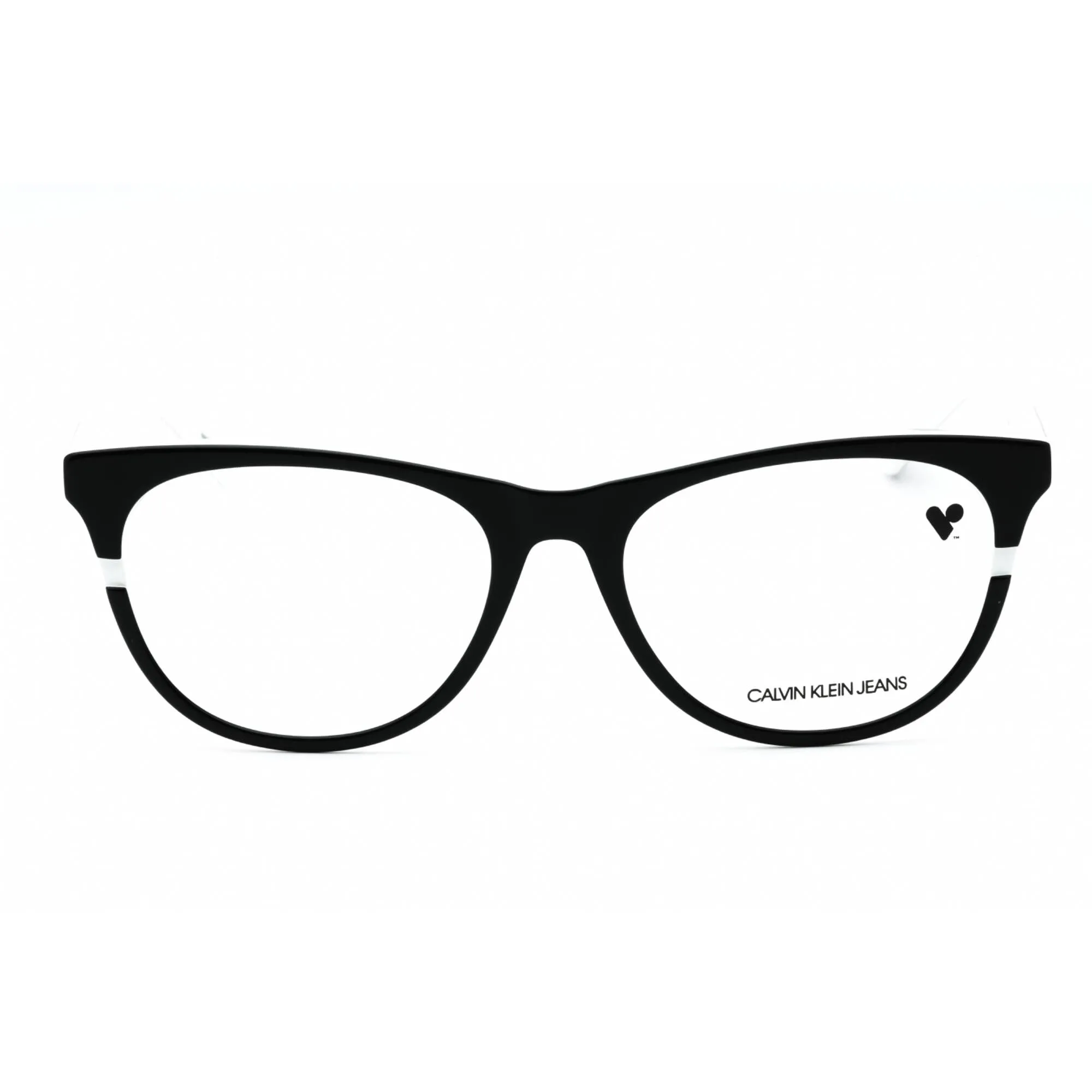 Calvin Klein Jeans Women's Eyeglasses - Black/White Full Rim Cat Eye | CKJ20641 073