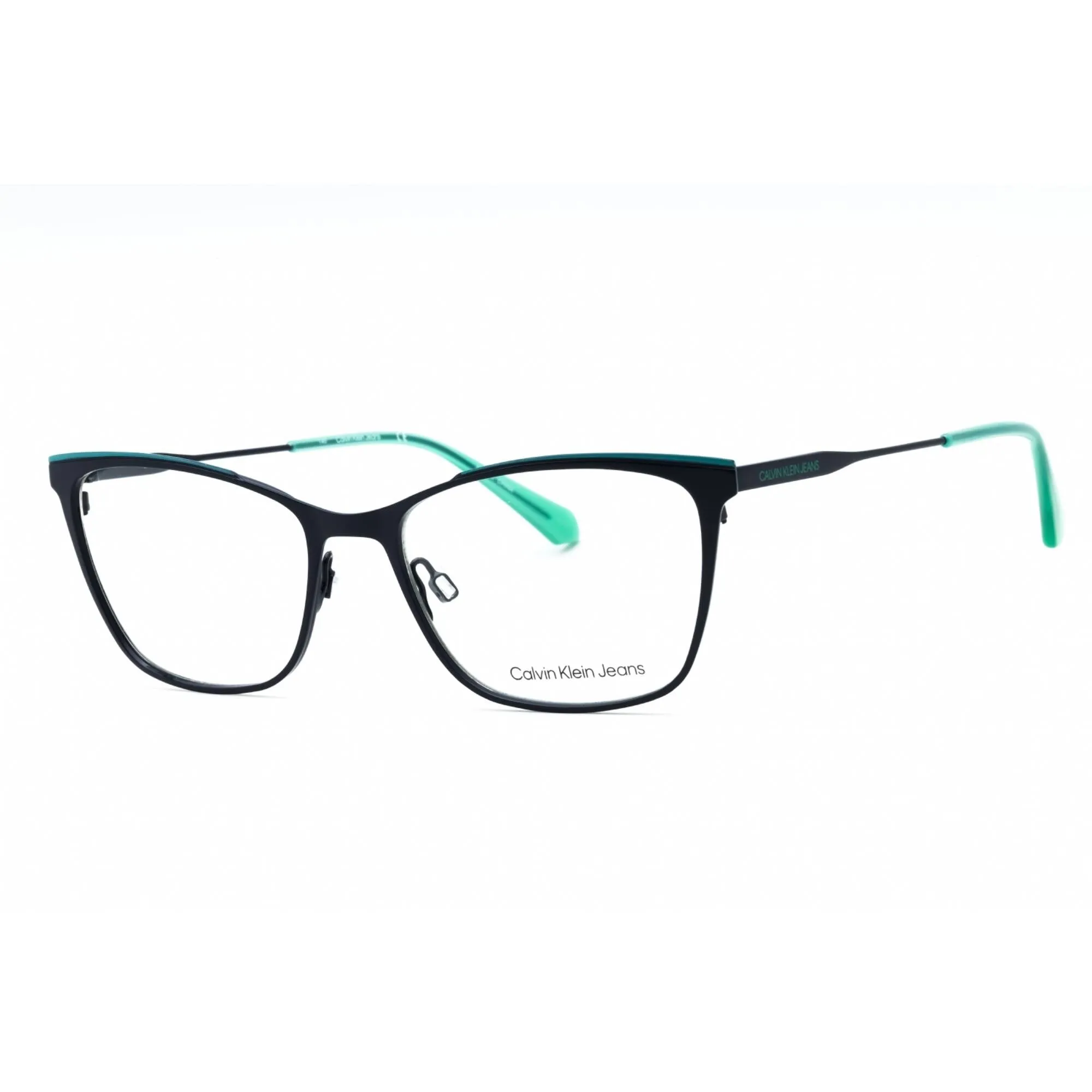 Calvin Klein Jeans Women's Eyeglasses - Navy/Pool Metal Cat Eye Frame | CKJ21207 410