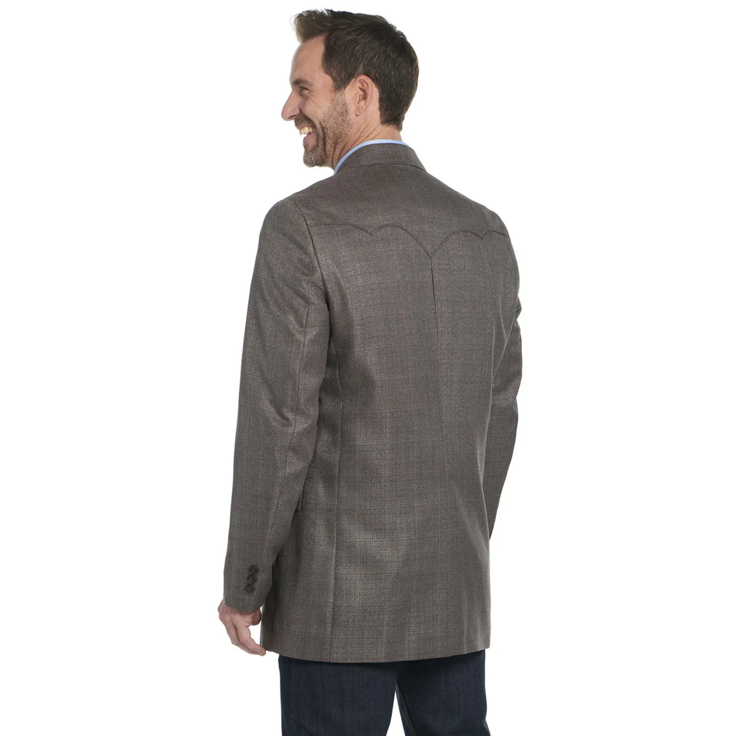 Circle S Mens Fort Worth Brown Mix Poly/Rayon Two-Button Sport Coat 46R