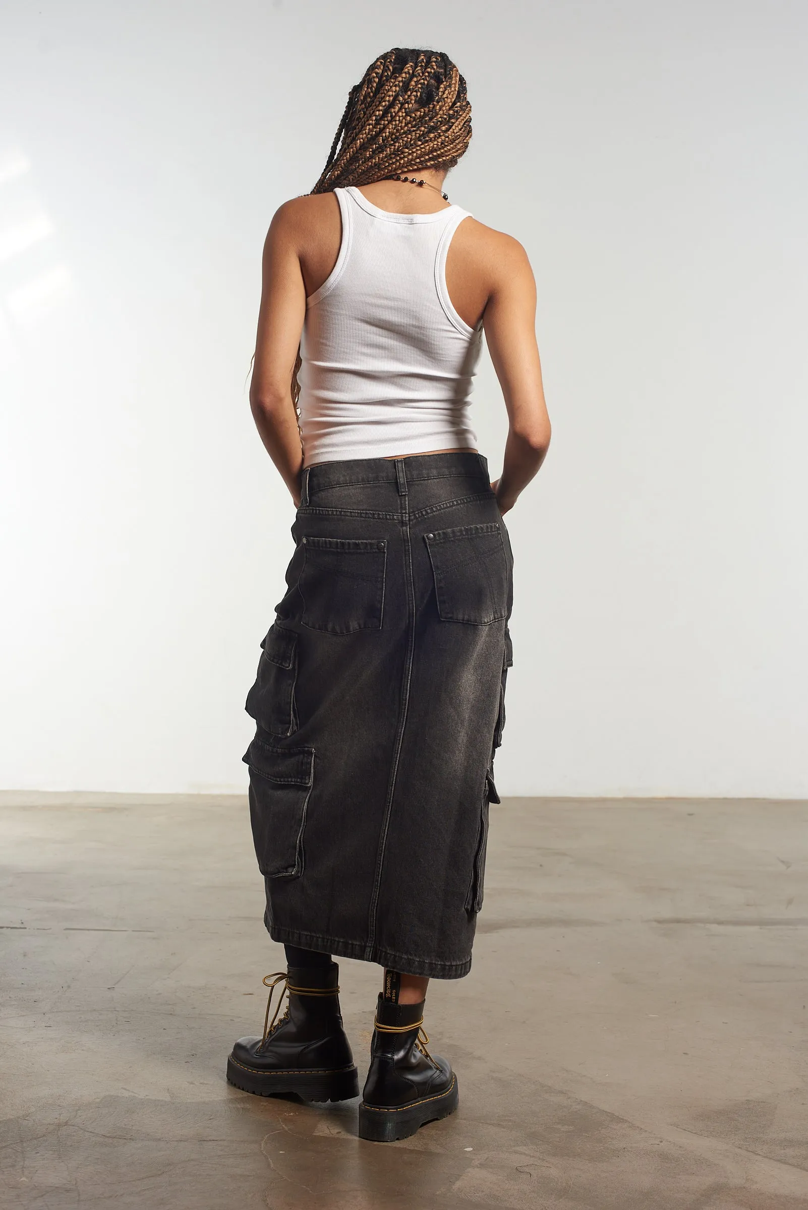 Combat Midi Skirt Black