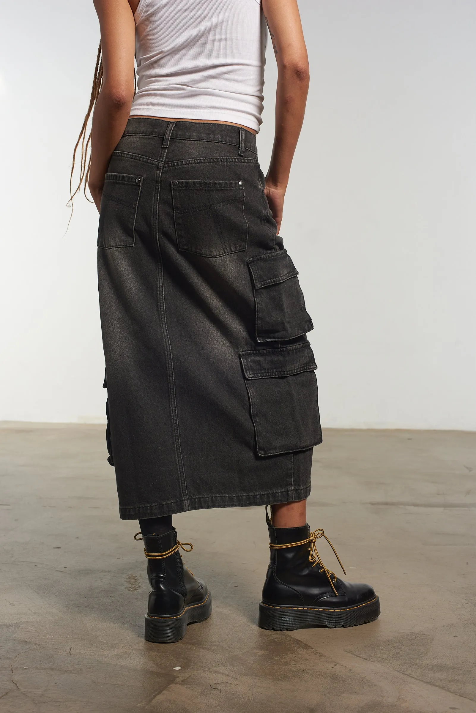 Combat Midi Skirt Black