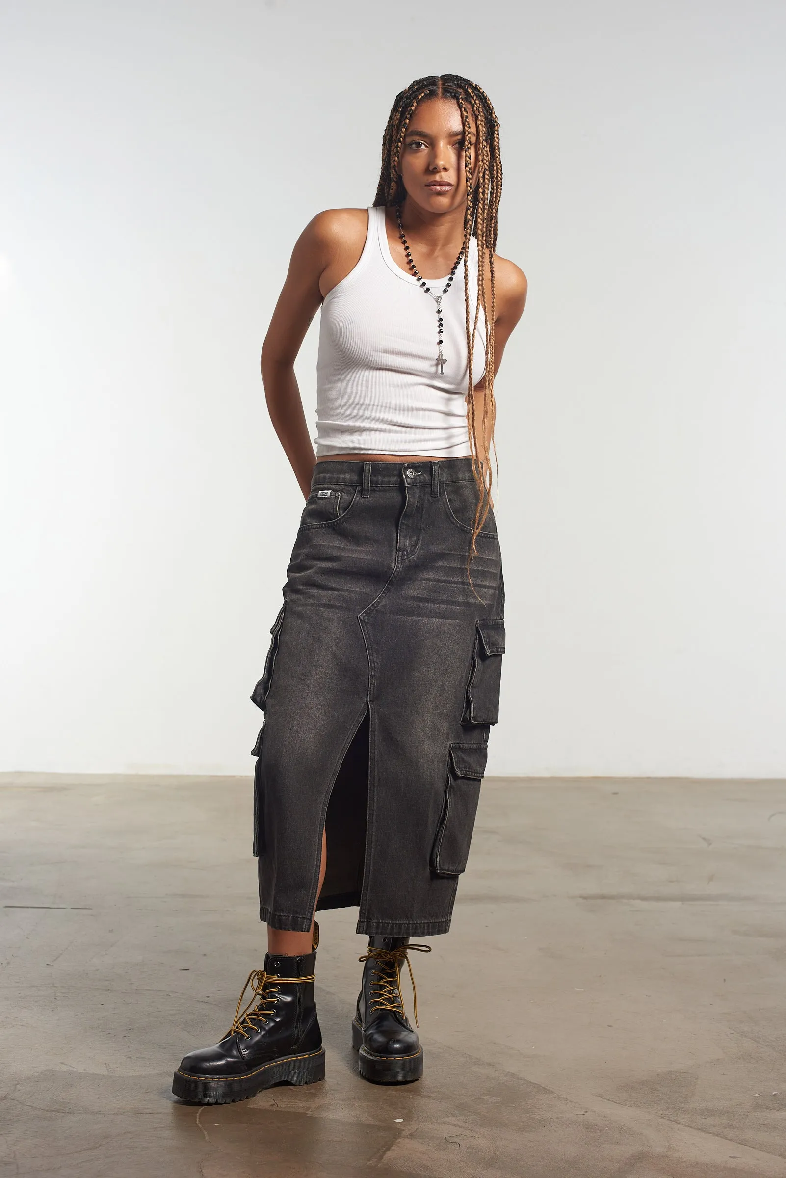 Combat Midi Skirt Black