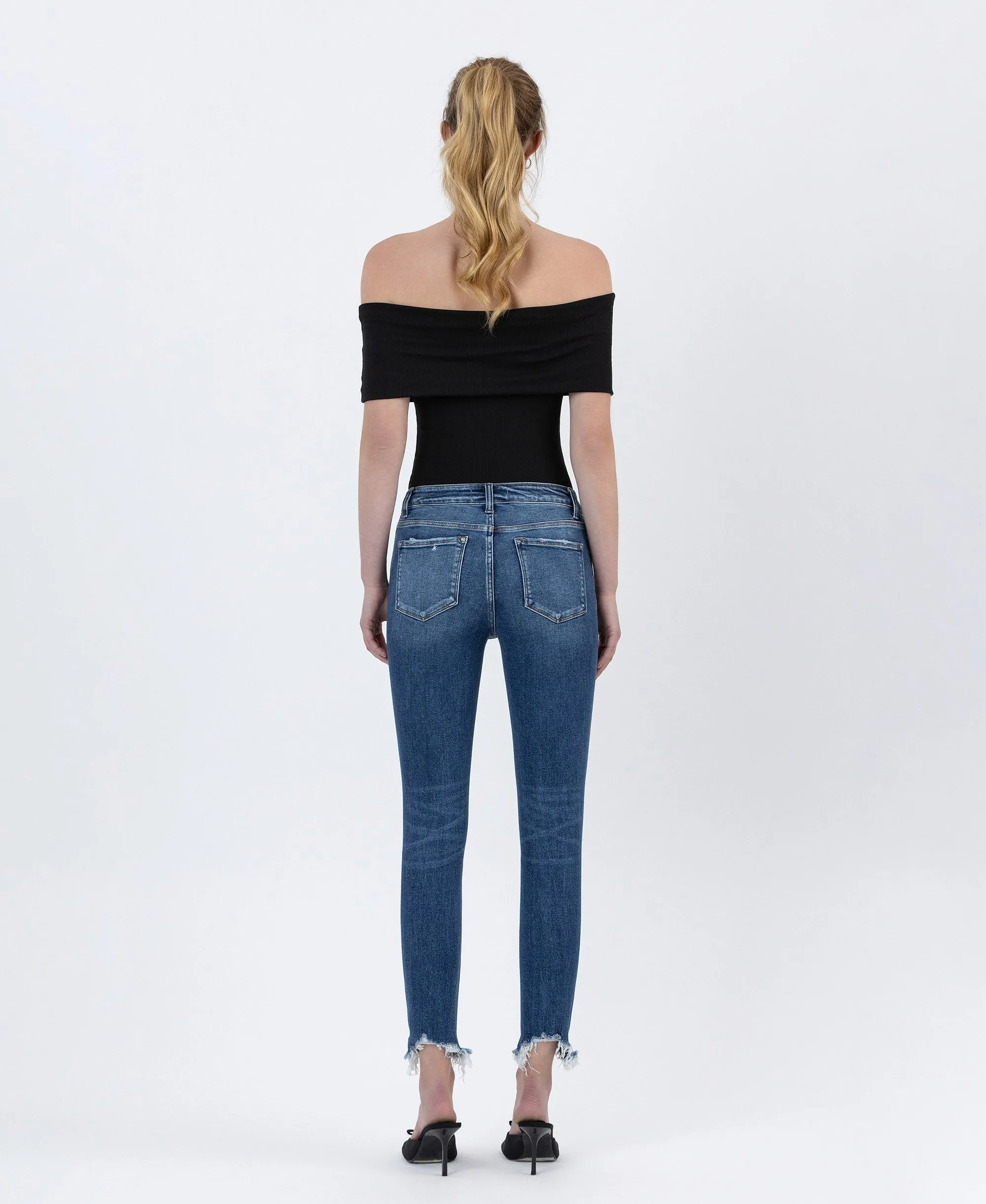 Counter Attack - High Rise Crop Skinny Jeans