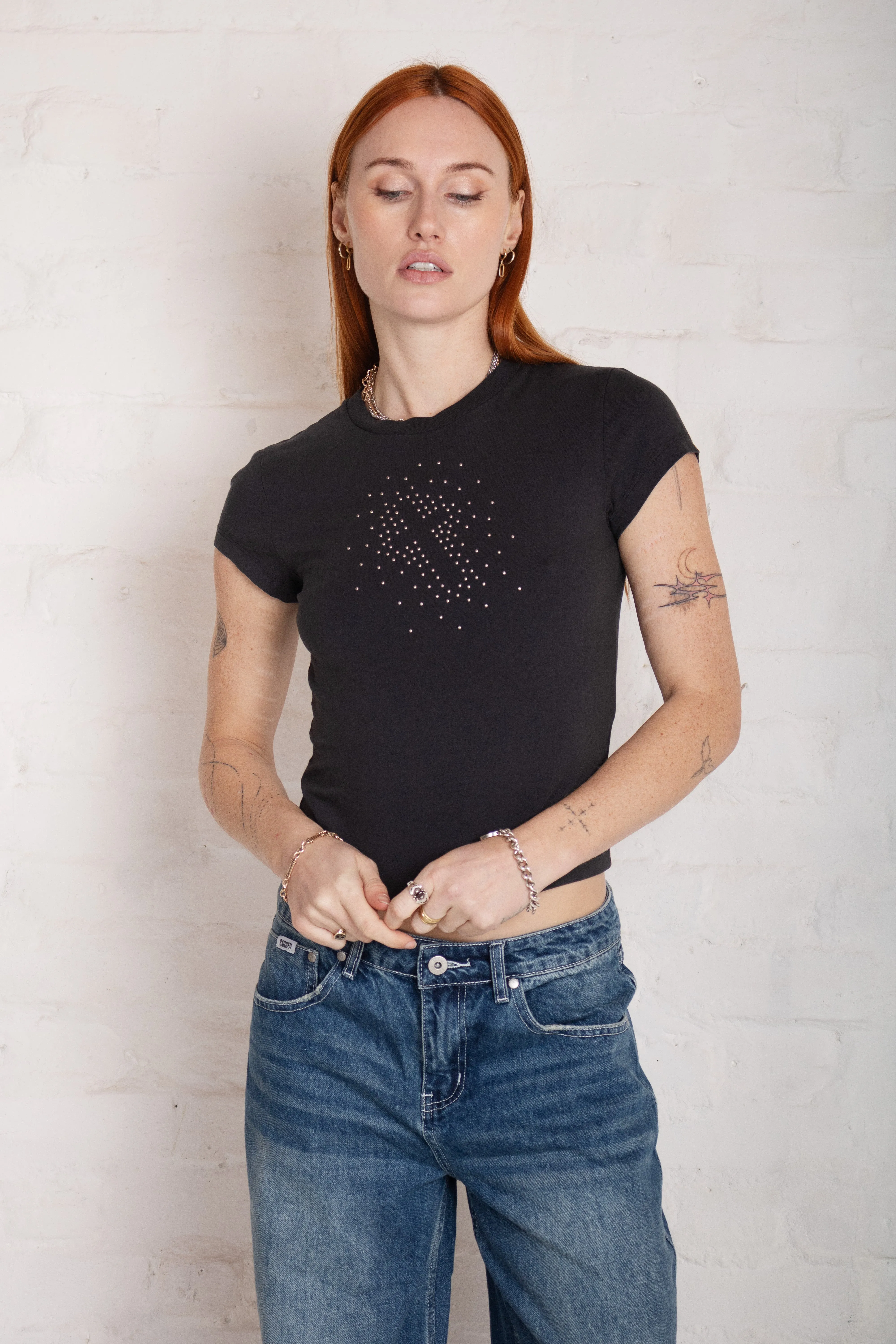 Cross My Heart Stud Baby Tee