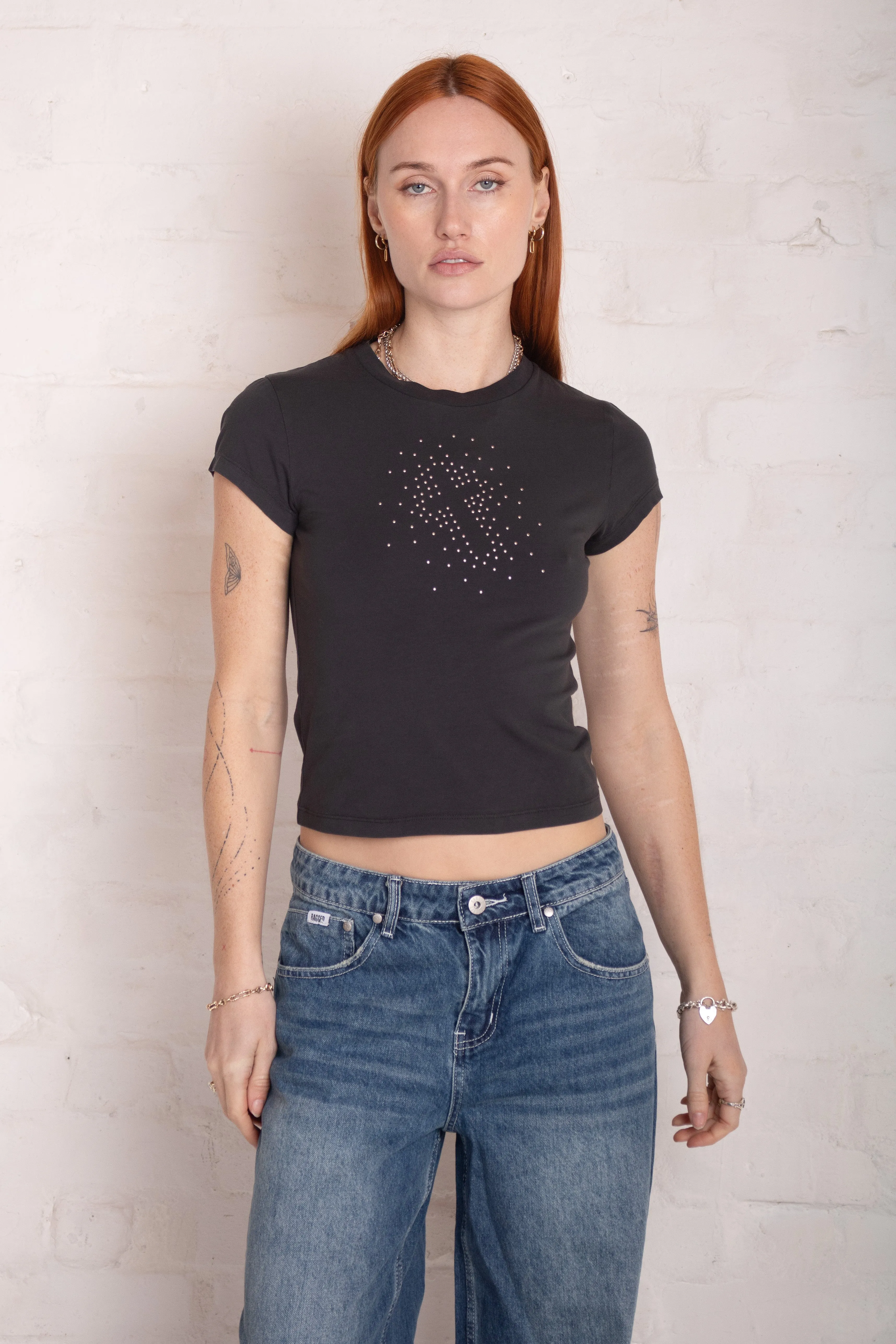 Cross My Heart Stud Baby Tee