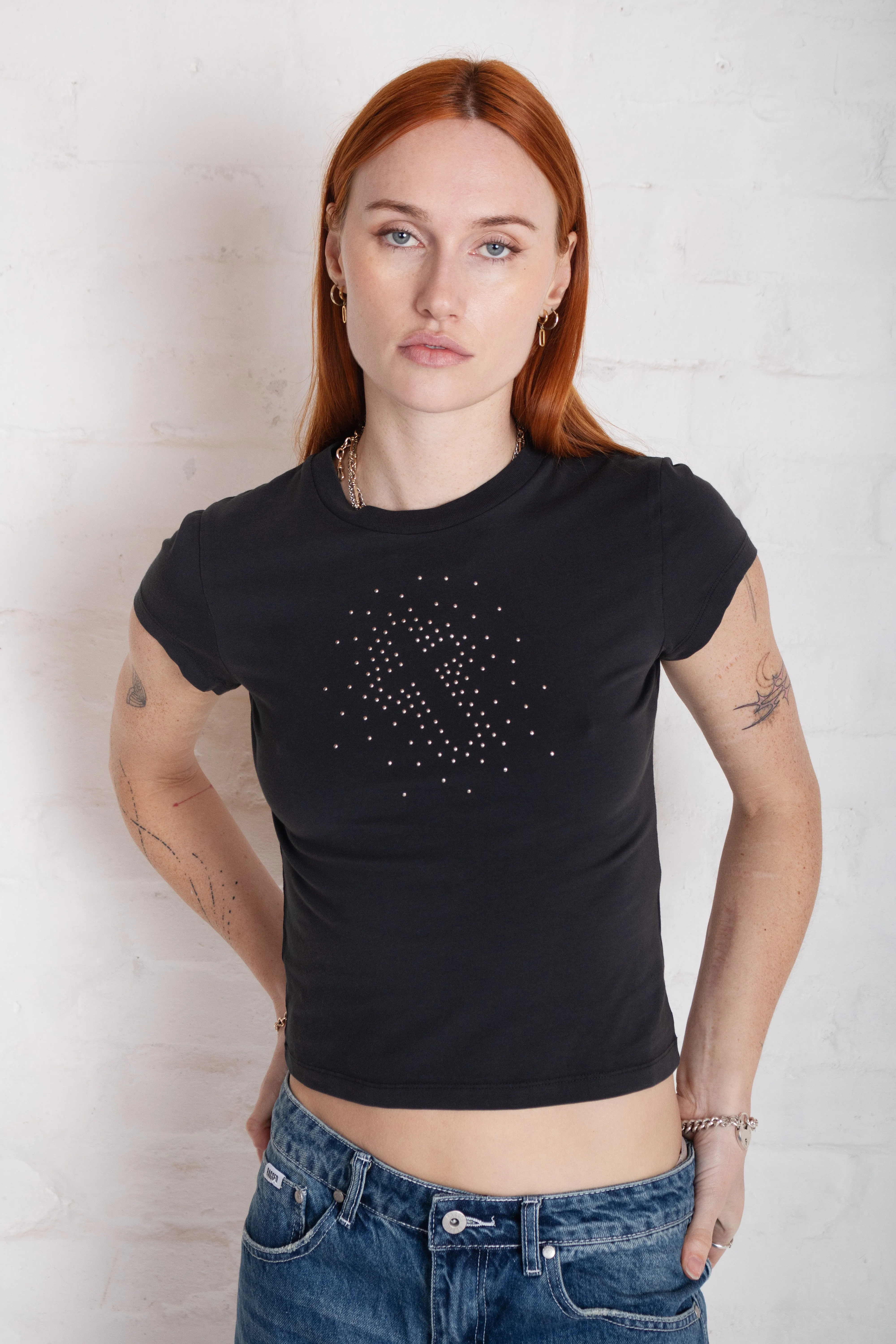 Cross My Heart Stud Baby Tee