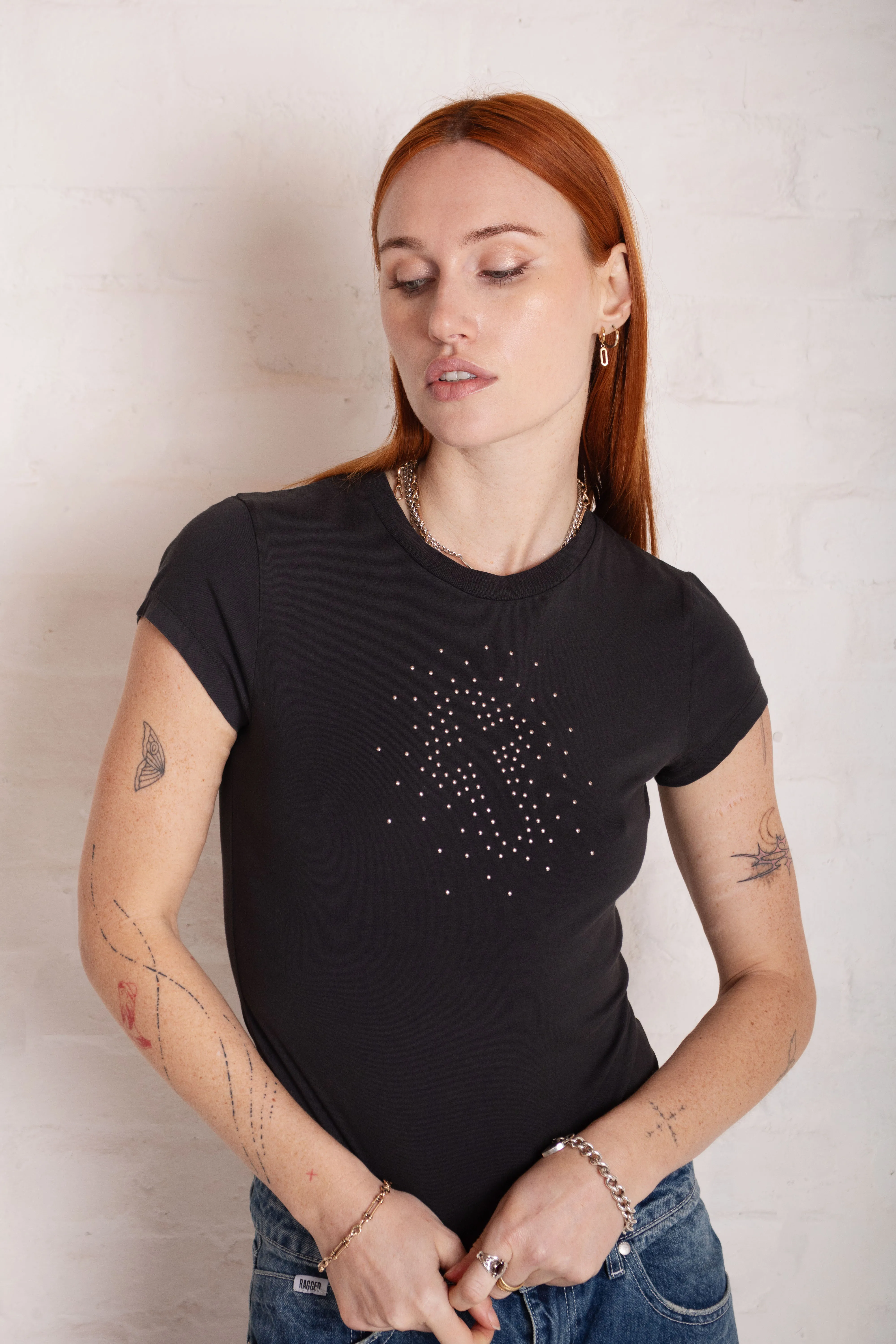 Cross My Heart Stud Baby Tee