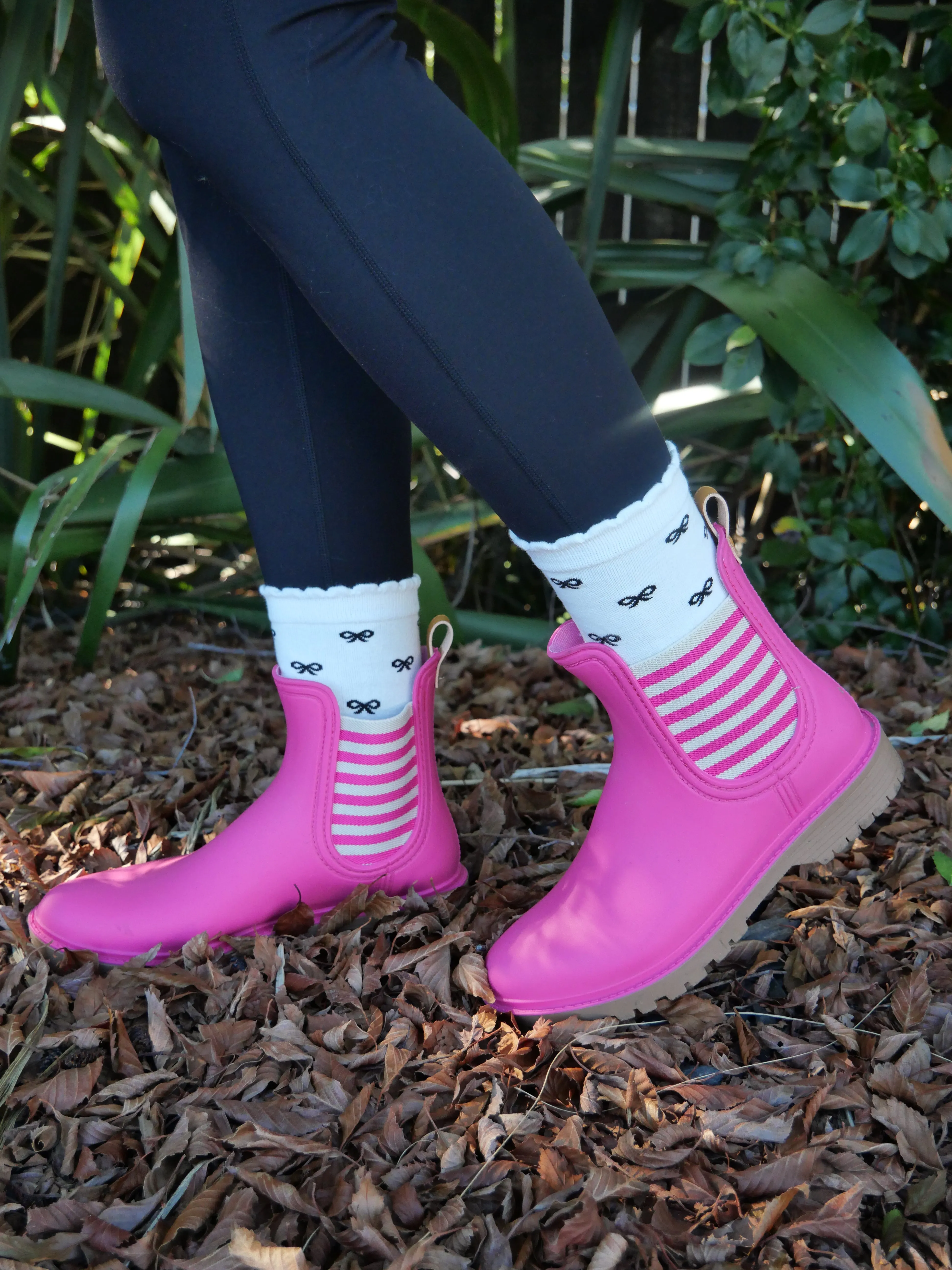 Diana Ferrari Laurina Gumboot Fuchsia Stripe