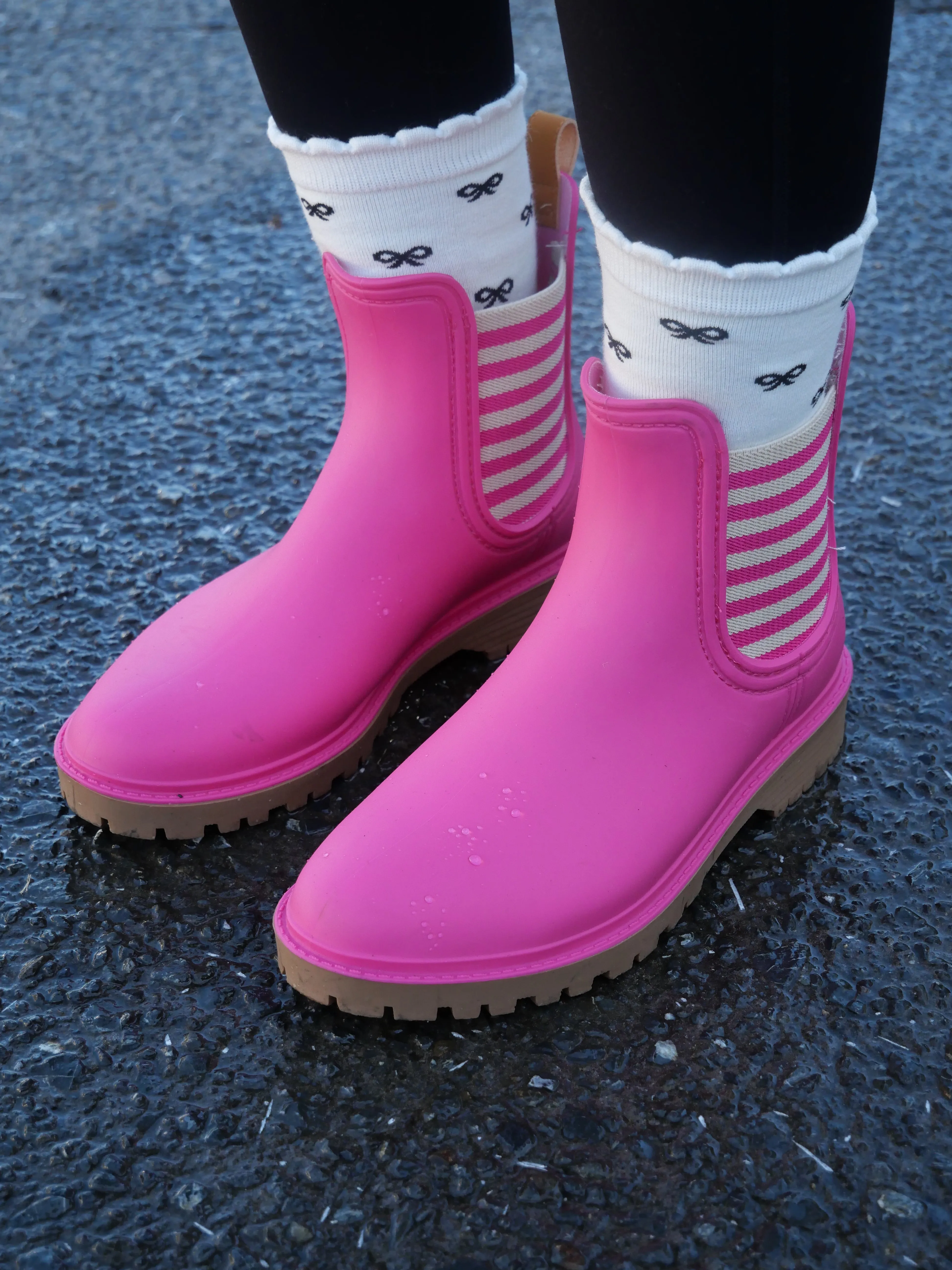 Diana Ferrari Laurina Gumboot Fuchsia Stripe