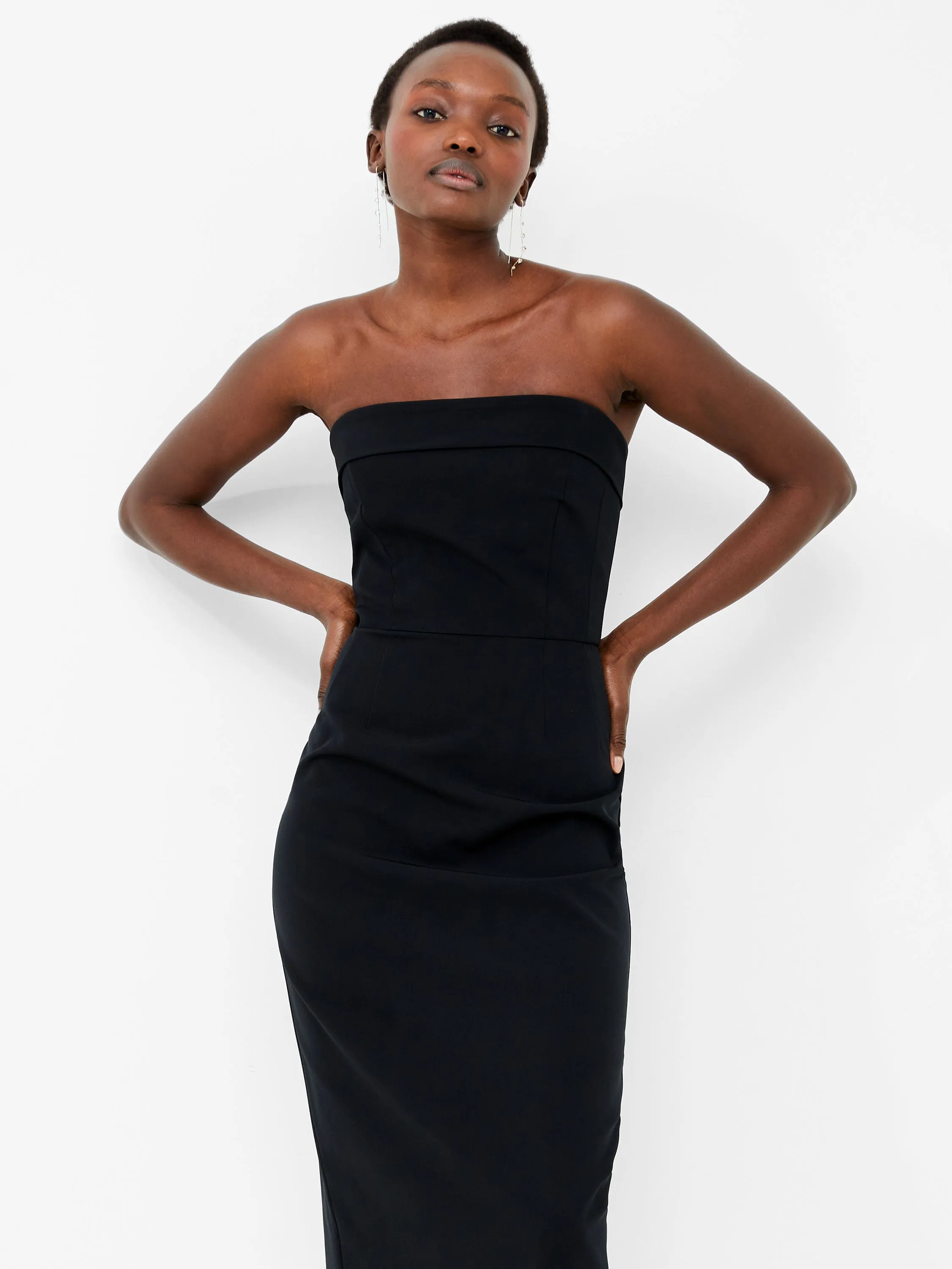 Echo Crepe Bandeau Midi Dress