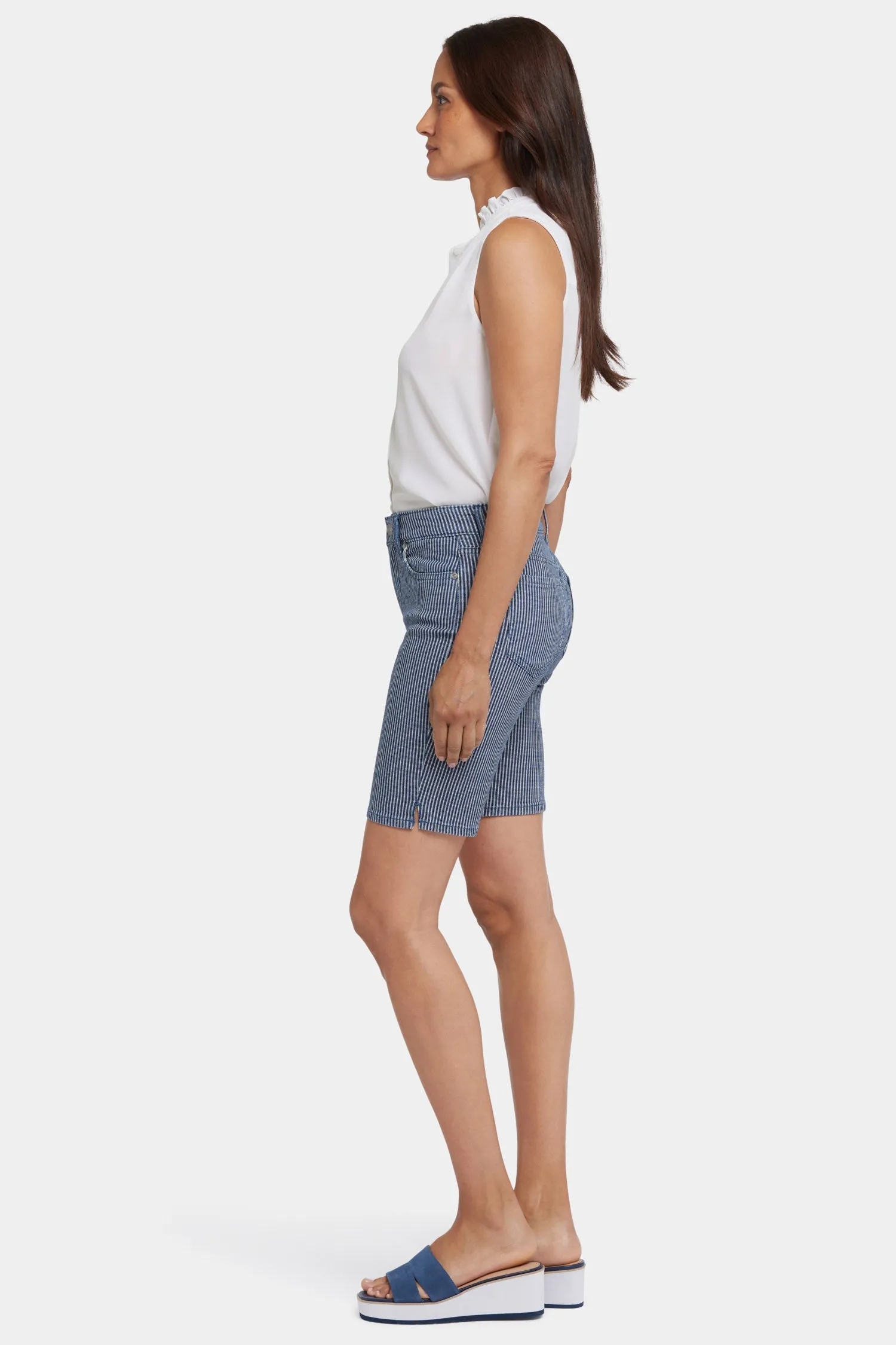 Ella Denim Shorts - Malaga Stripe