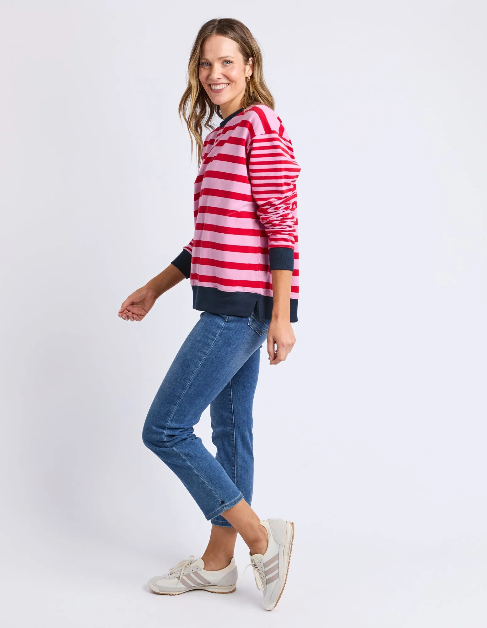 Elm All Sorts Crew Pink & Red Stripe