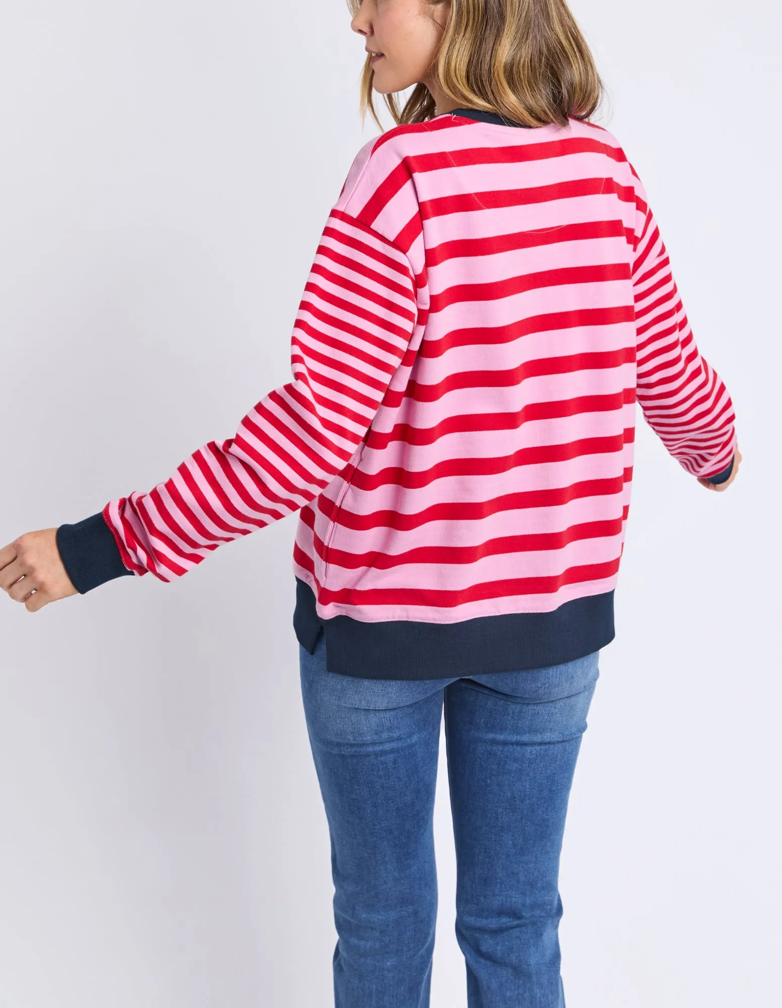 Elm All Sorts Crew Pink & Red Stripe
