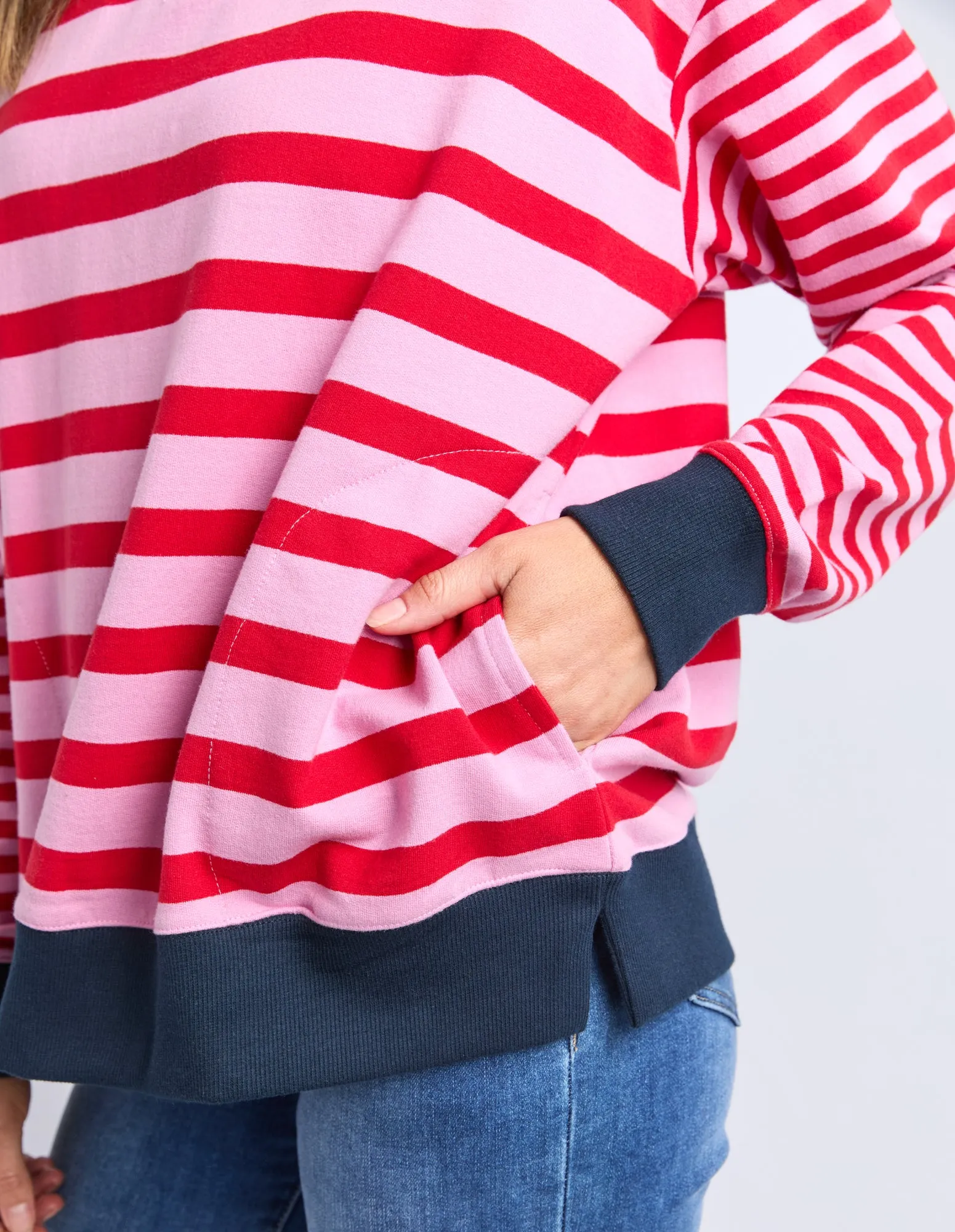 Elm All Sorts Crew Pink & Red Stripe