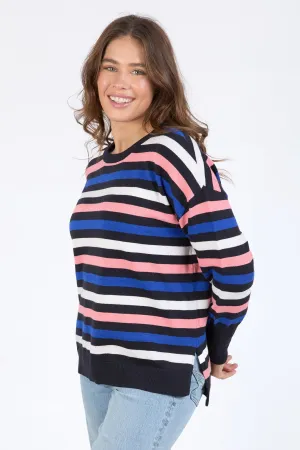 Elm Logan Stripe Knit Navy/ French Blue/ Charm Pink Stripe