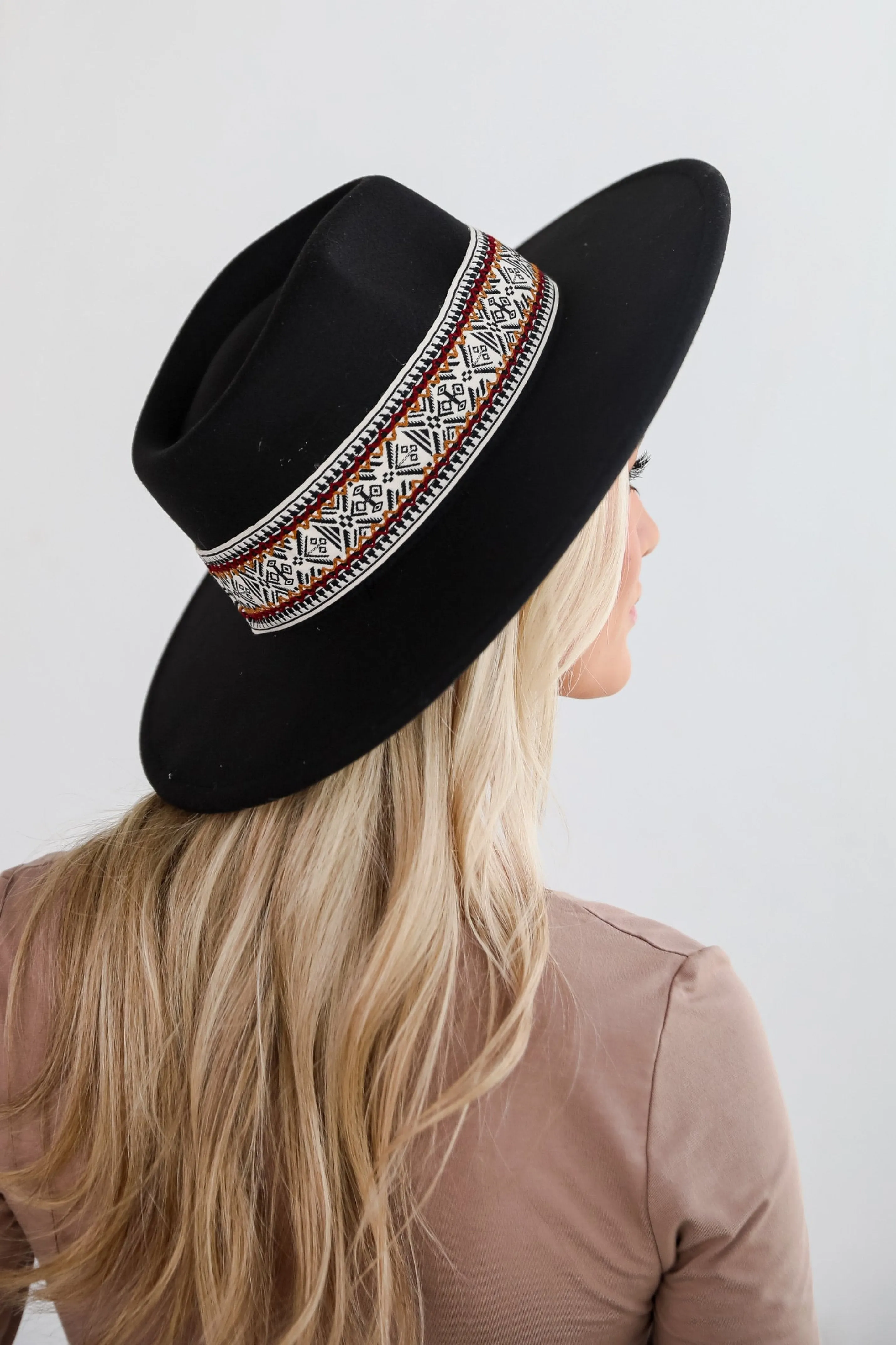 FINAL SALE - Out West Vibe Black Wide Brim Fedora Hat