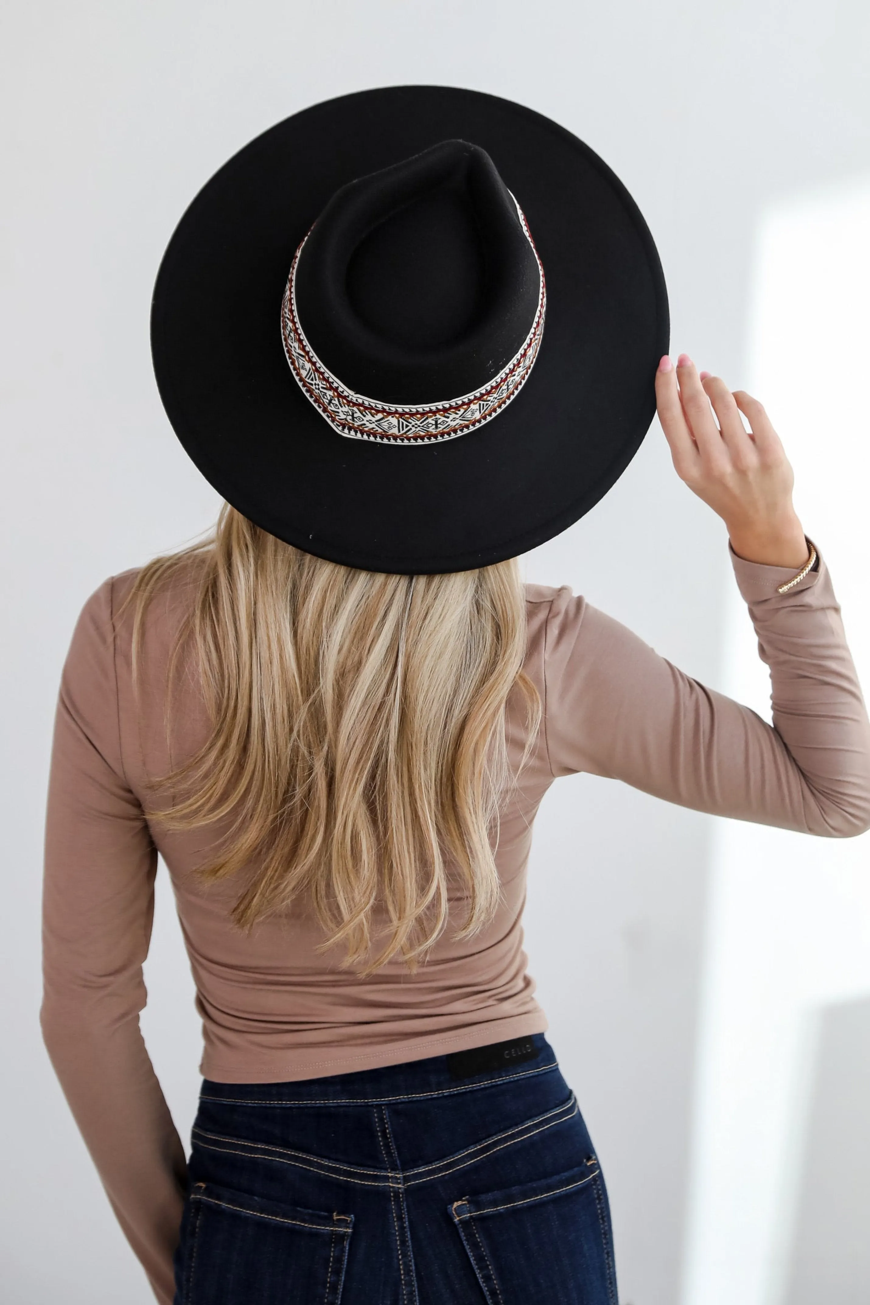 FINAL SALE - Out West Vibe Black Wide Brim Fedora Hat