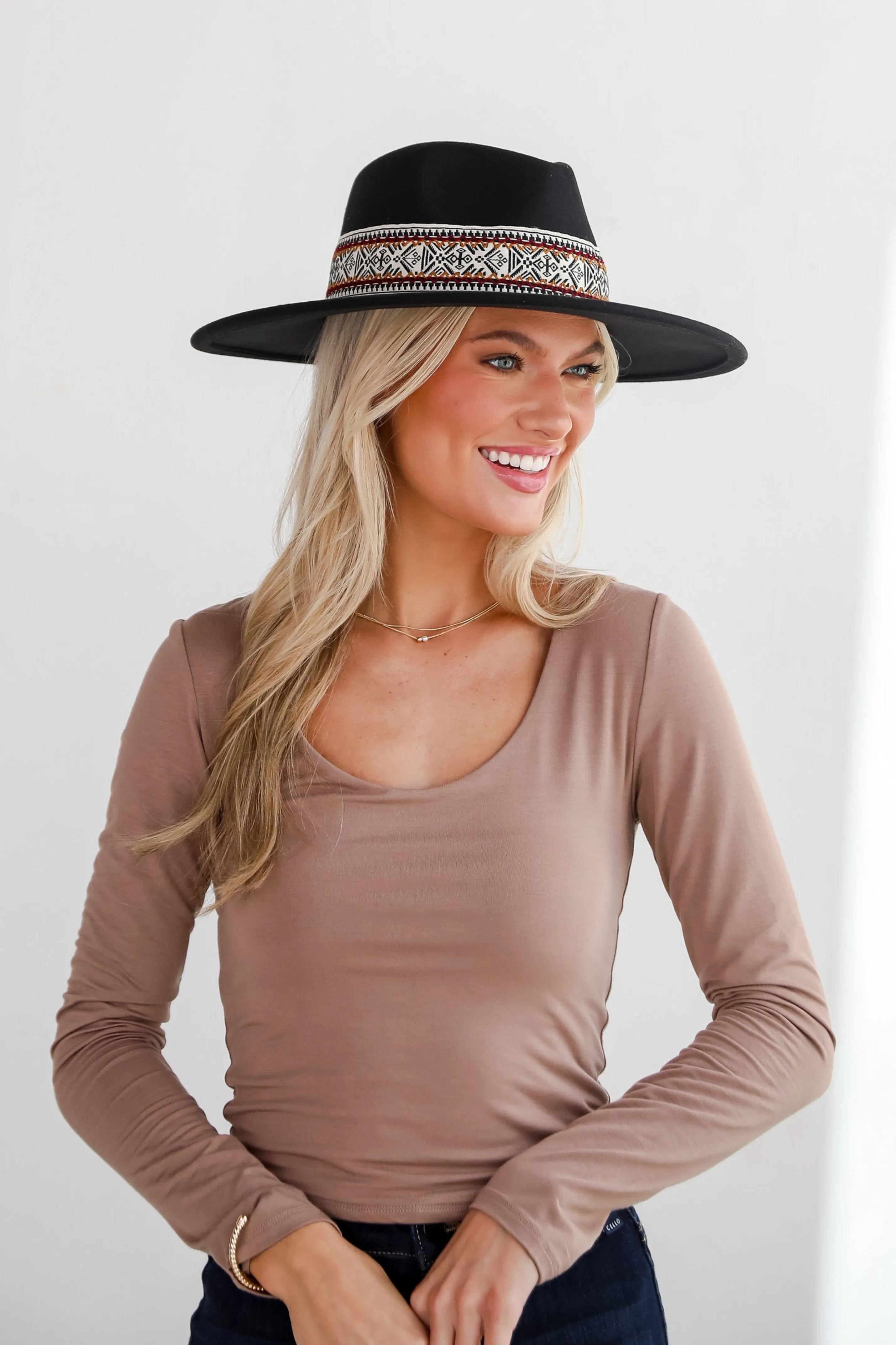 FINAL SALE - Out West Vibe Black Wide Brim Fedora Hat