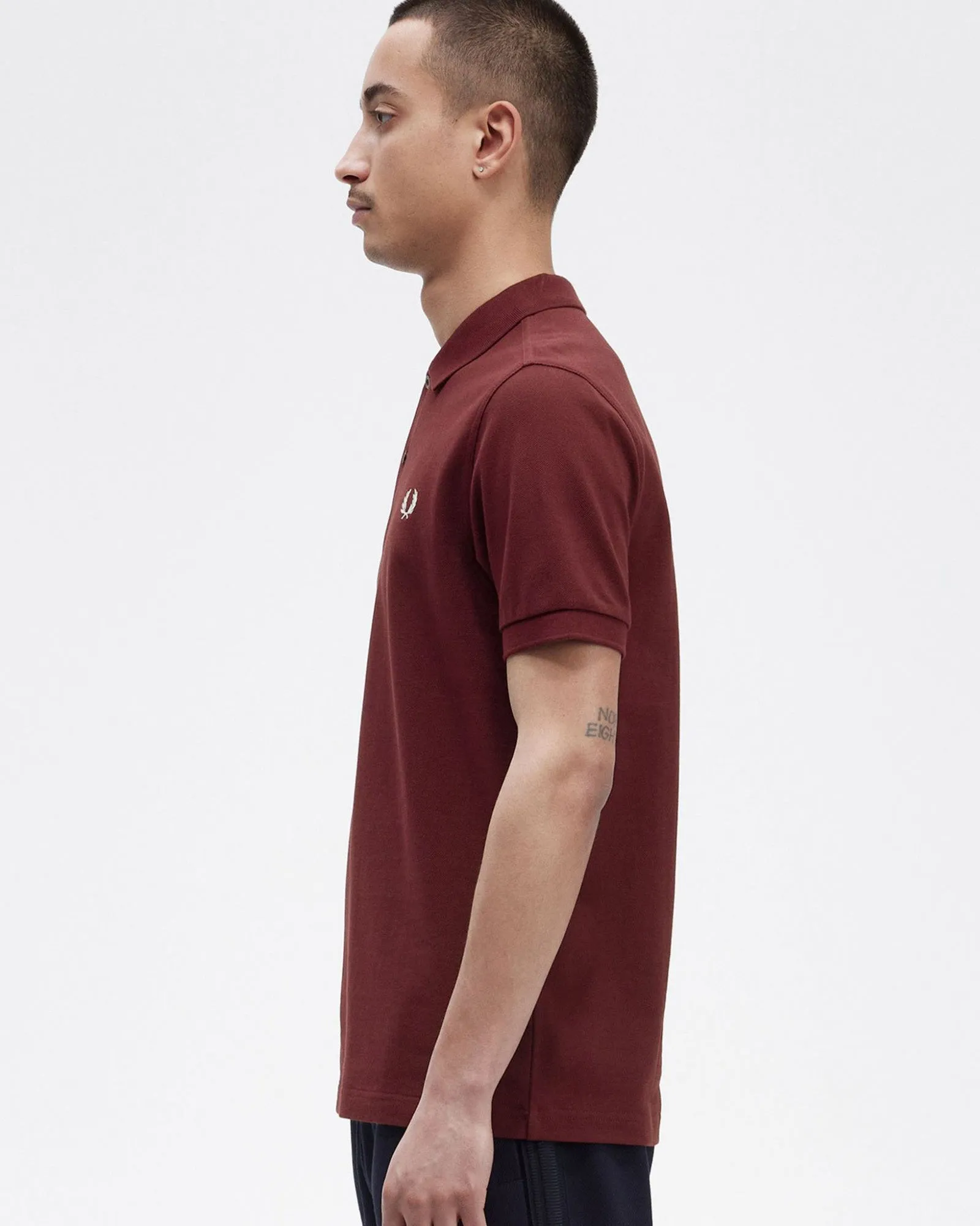 Fred Perry Plain Polo Shirt - Oxblood / Ecru