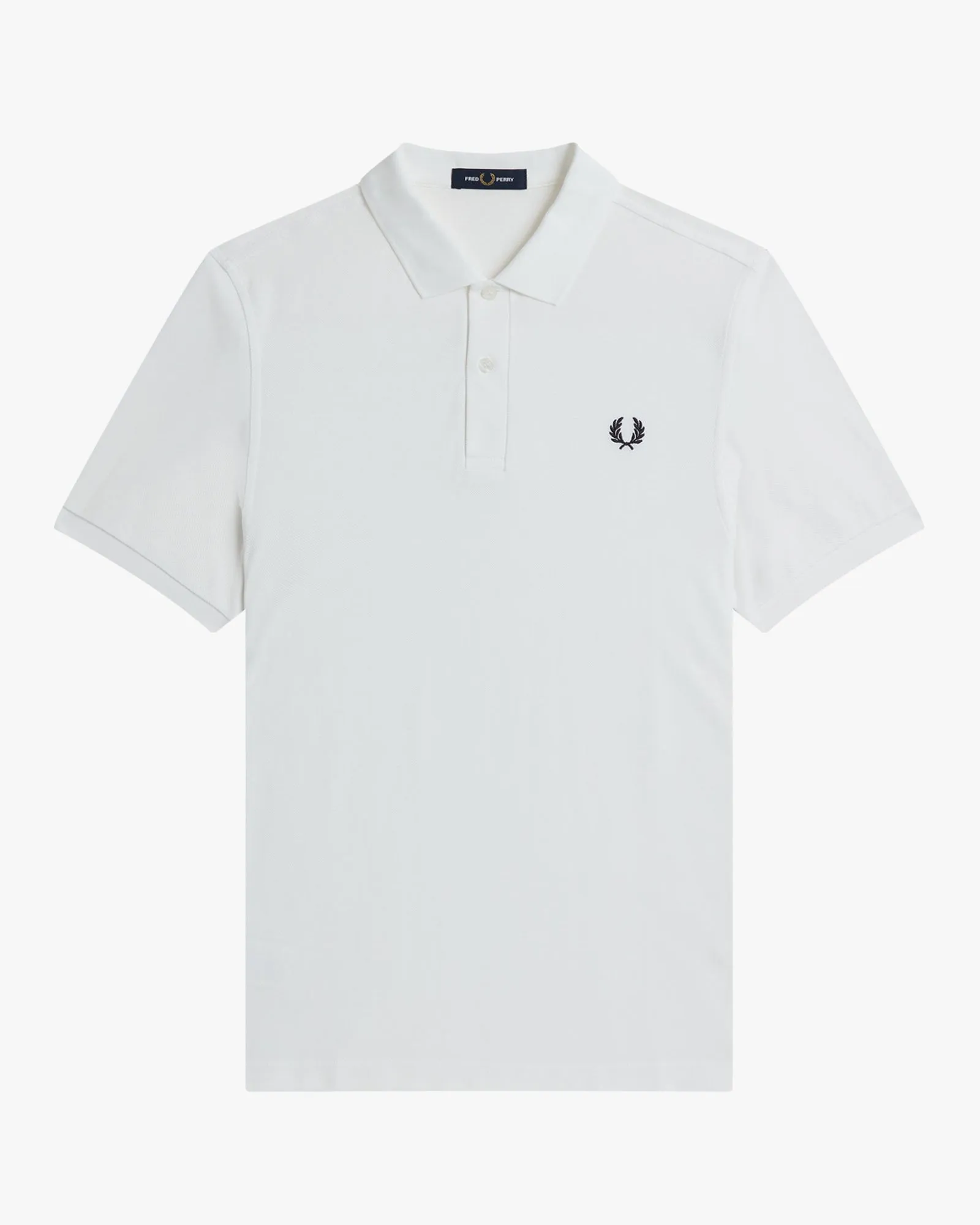 Fred Perry Plain Polo Shirt - White / Navy