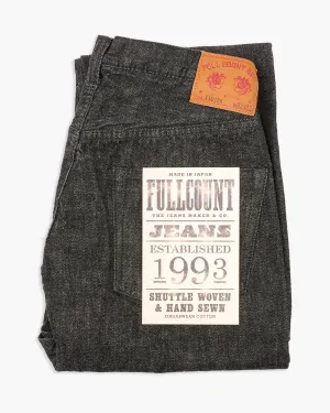 Fullcount 1101BK 13.7oz Selvedge Straight Fit Mens Jeans - Black Onewash