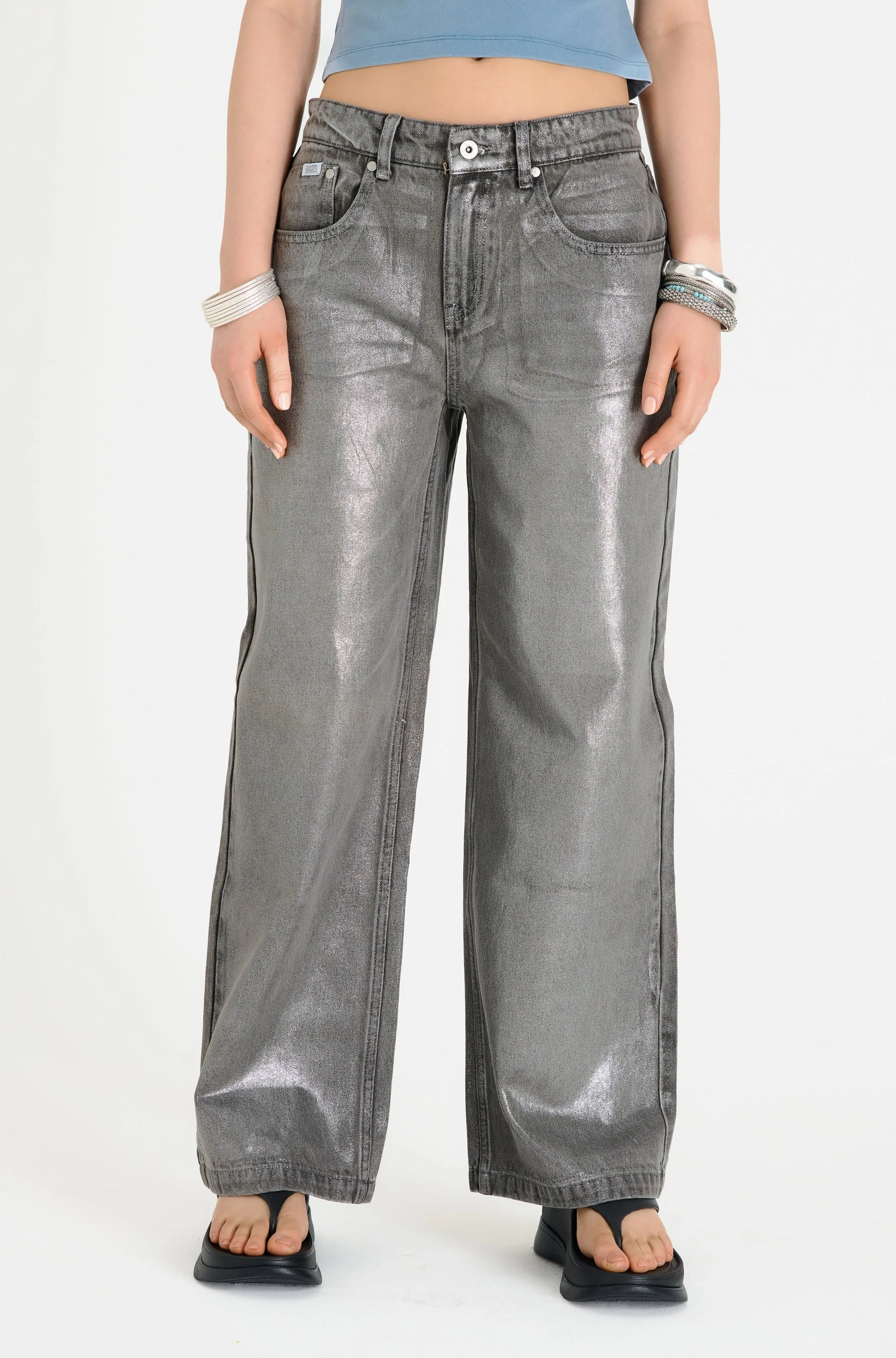 Glimmer Foiled Release Jeans