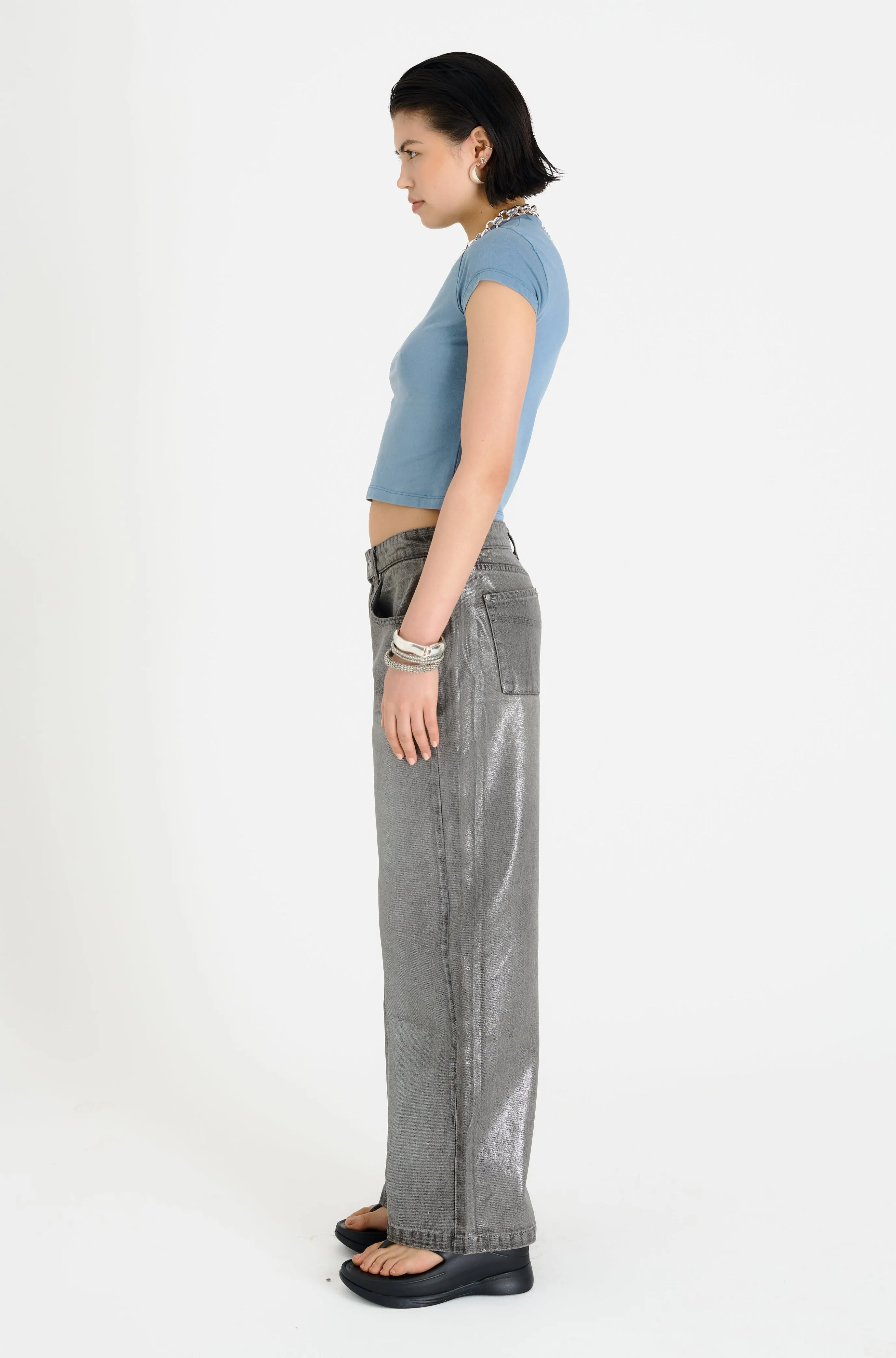 Glimmer Foiled Release Jeans