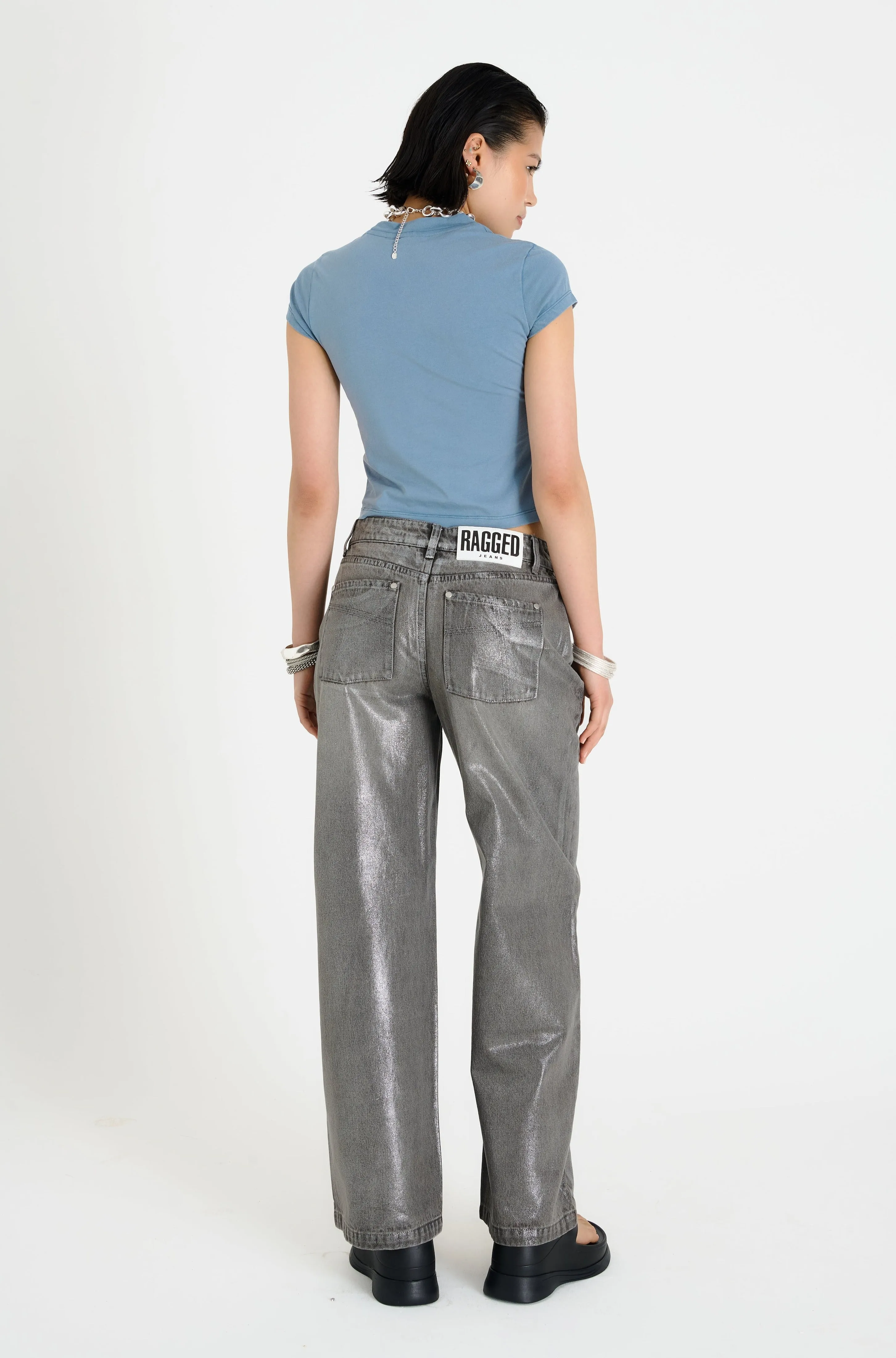 Glimmer Foiled Release Jeans