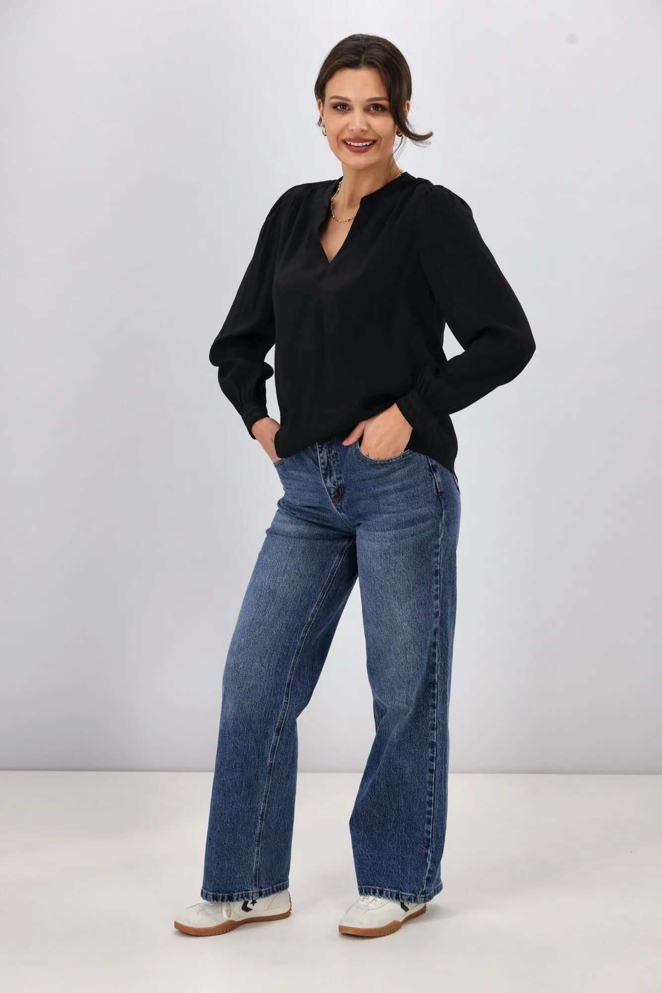 Gloss the Label Aimee Ric Rac Top Black