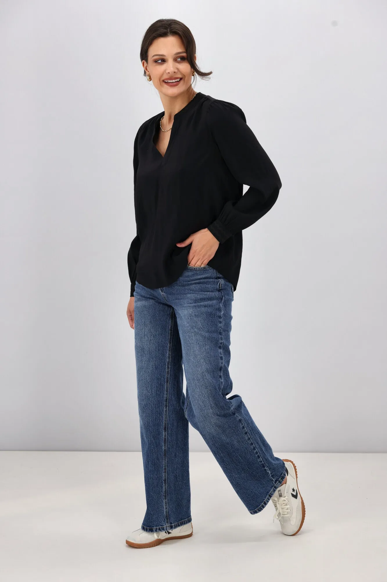 Gloss the Label Aimee Ric Rac Top Black
