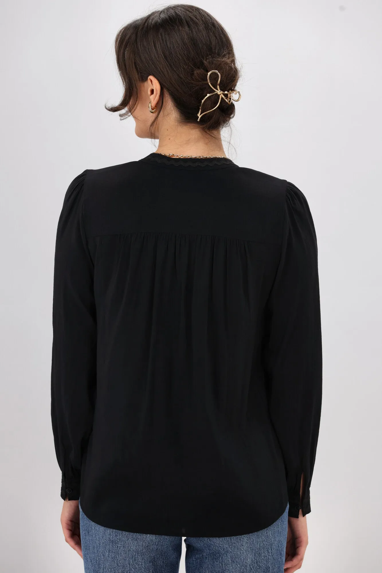 Gloss the Label Aimee Ric Rac Top Black